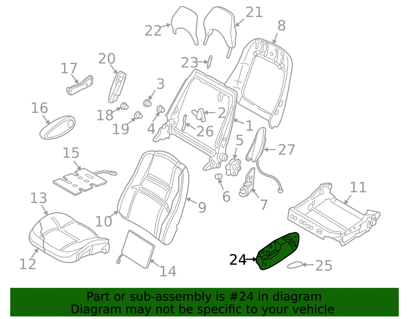 Seat Trim Panel - Volvo (30863843) - view 2