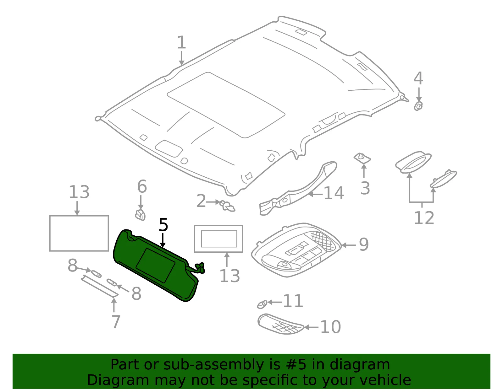 Sun-Visor - Driver's Side (LH) - Volvo (30887437) - view 2