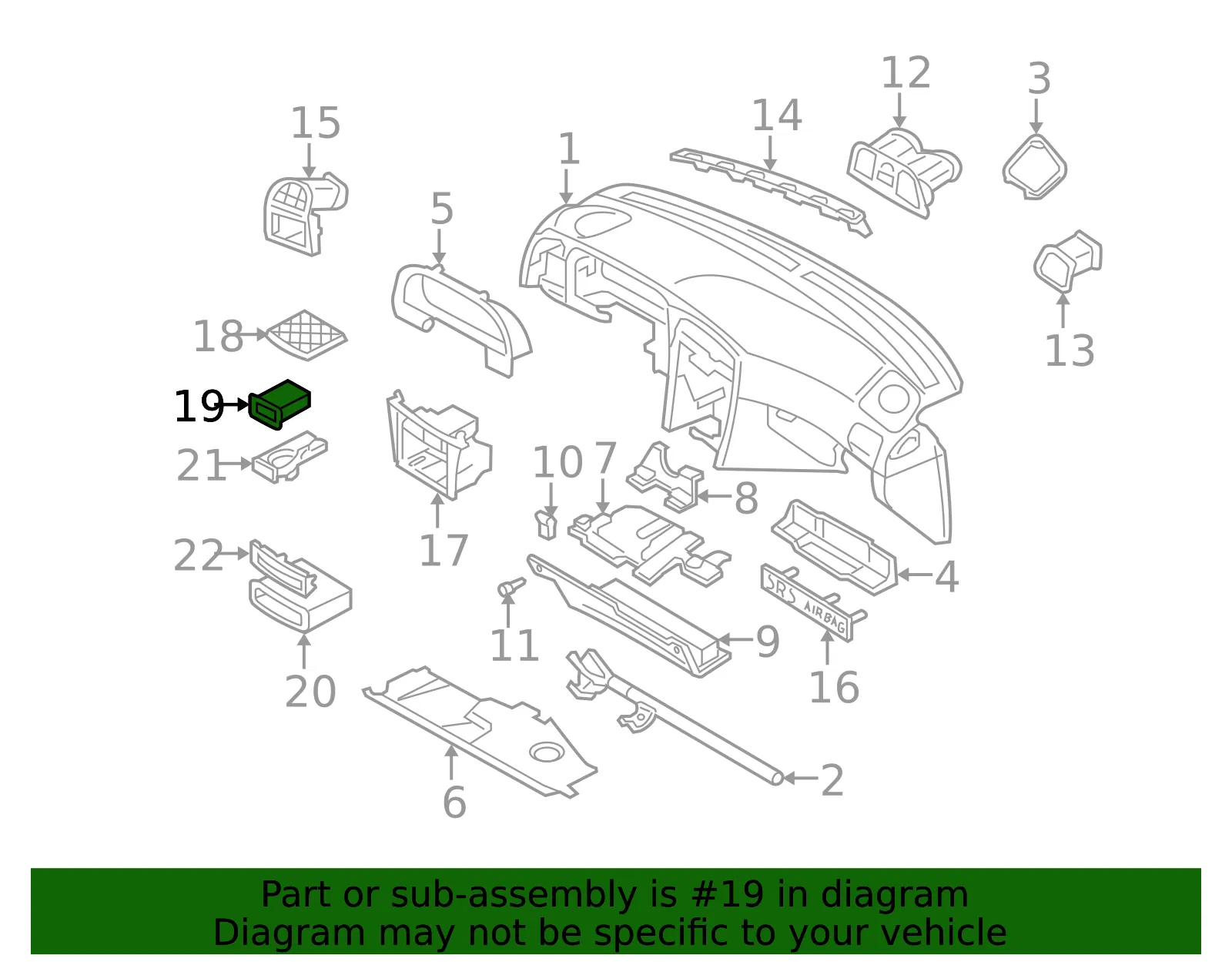Instrument Panel Pocket - Volvo (30889111) - view 2
