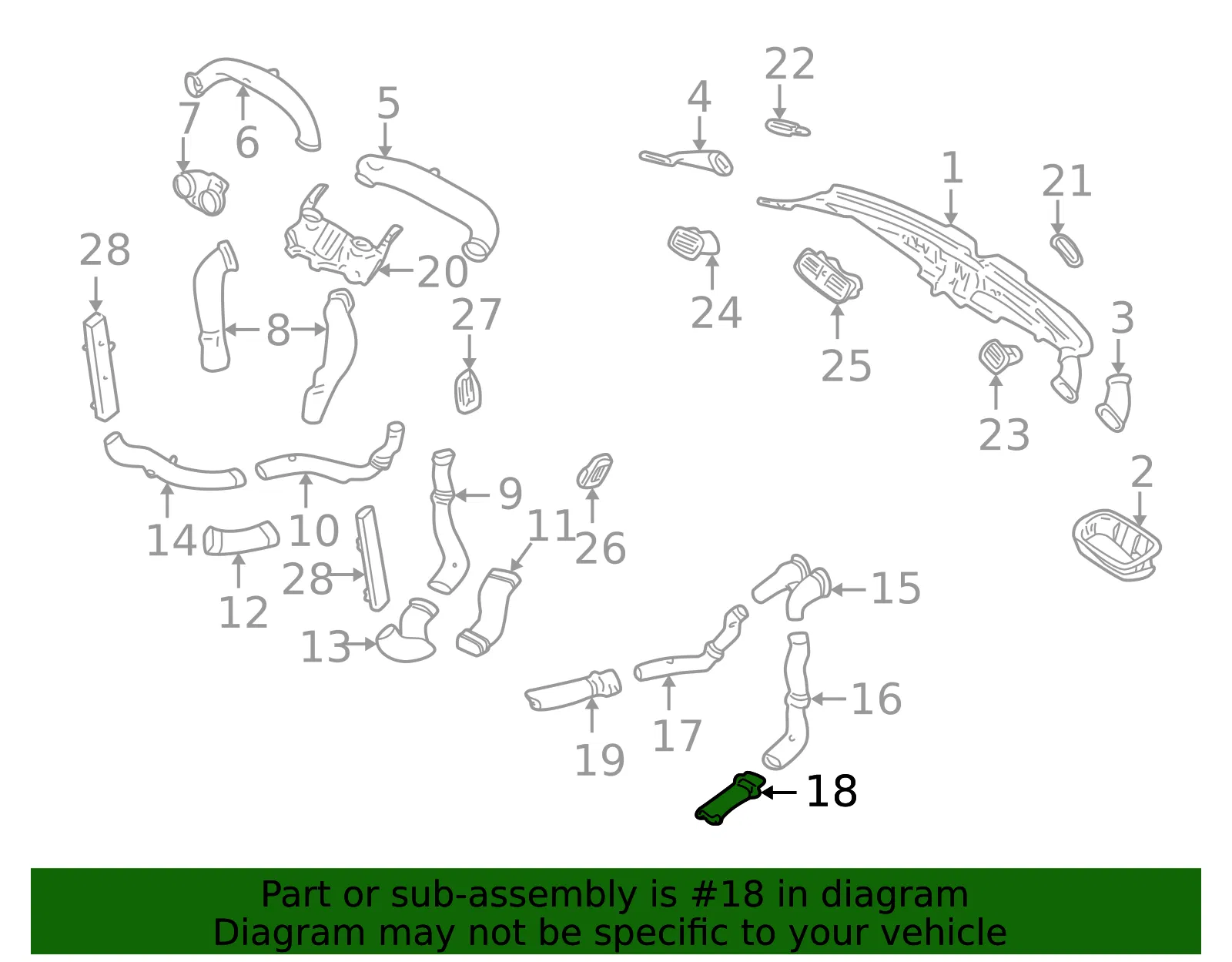 Instrument Panel Air Duct - Volvo (31101155) - view 2