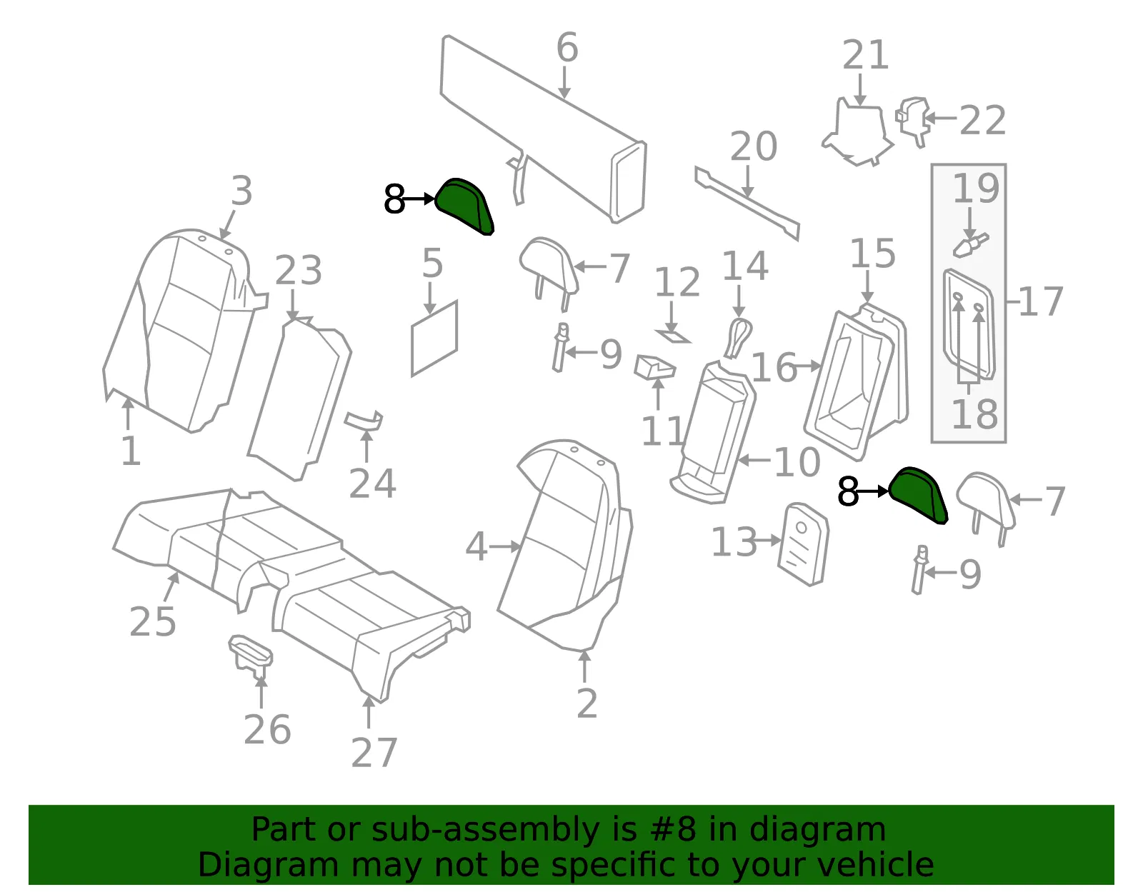 Headrest Cover - Volvo (31102103) - view 2