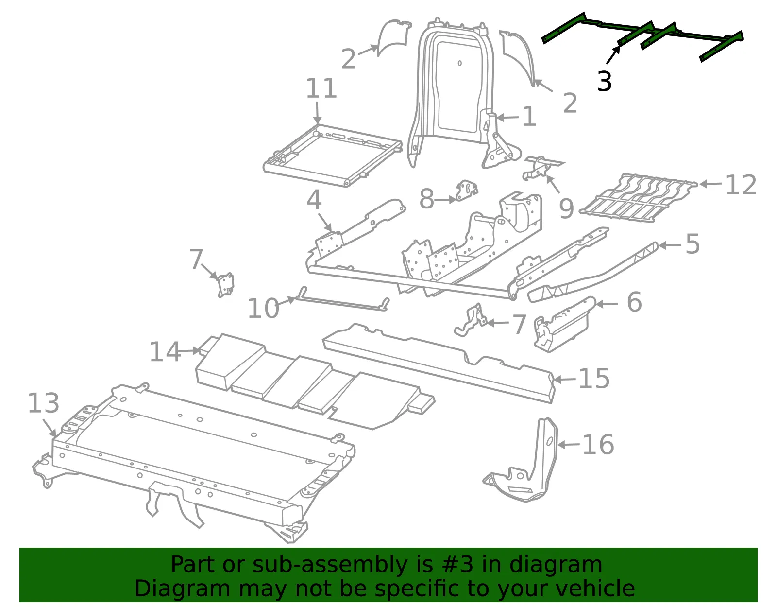 Seat Frame - Volvo (31263384) - view 2