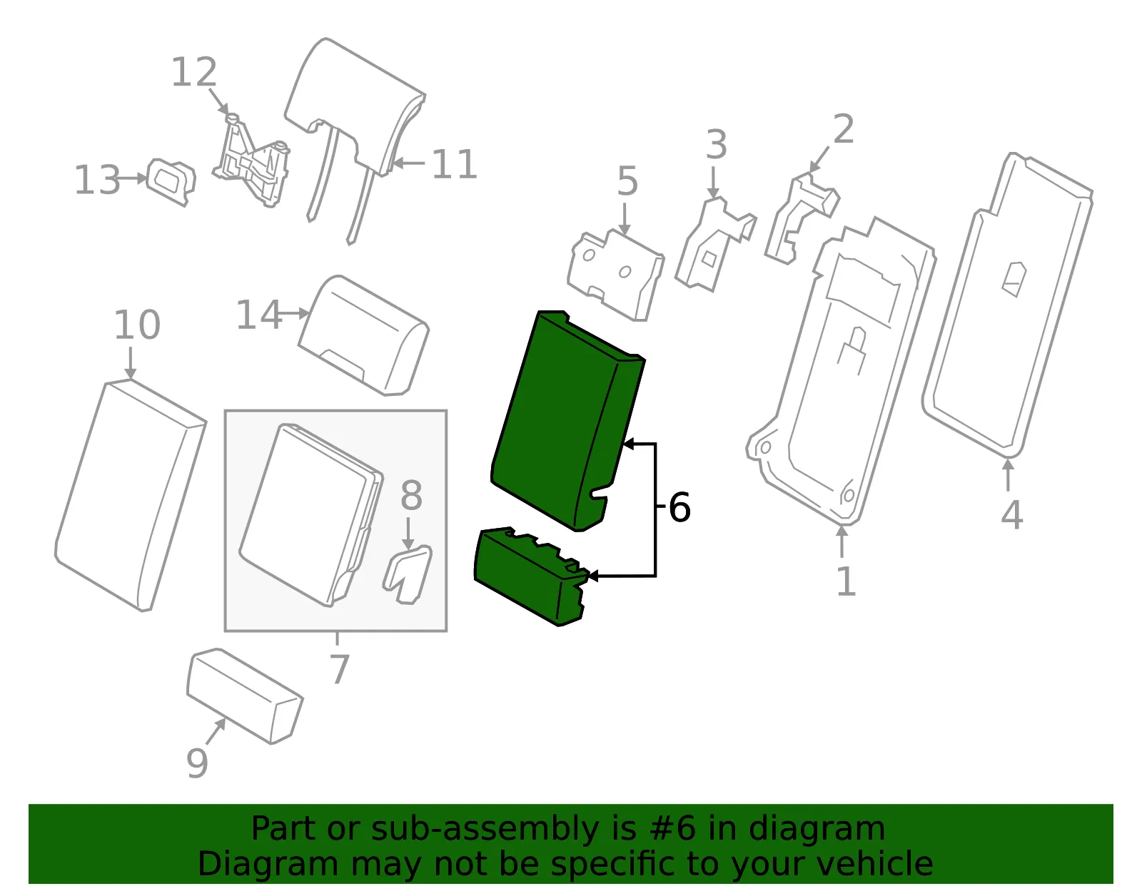 Seat Back Cushion - Volvo (31263656) - view 2