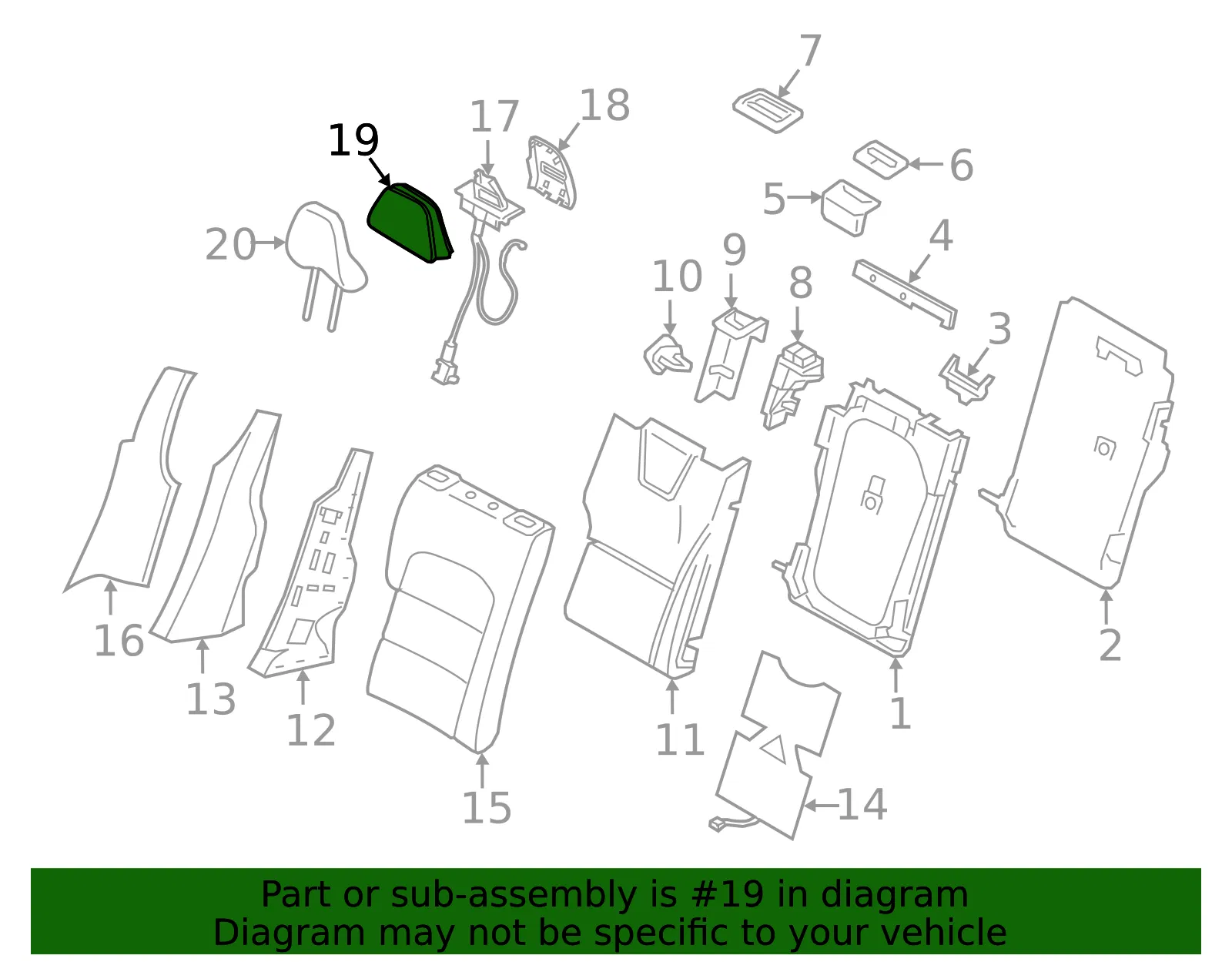 Headrest Pad - Volvo (31263847) - view 2