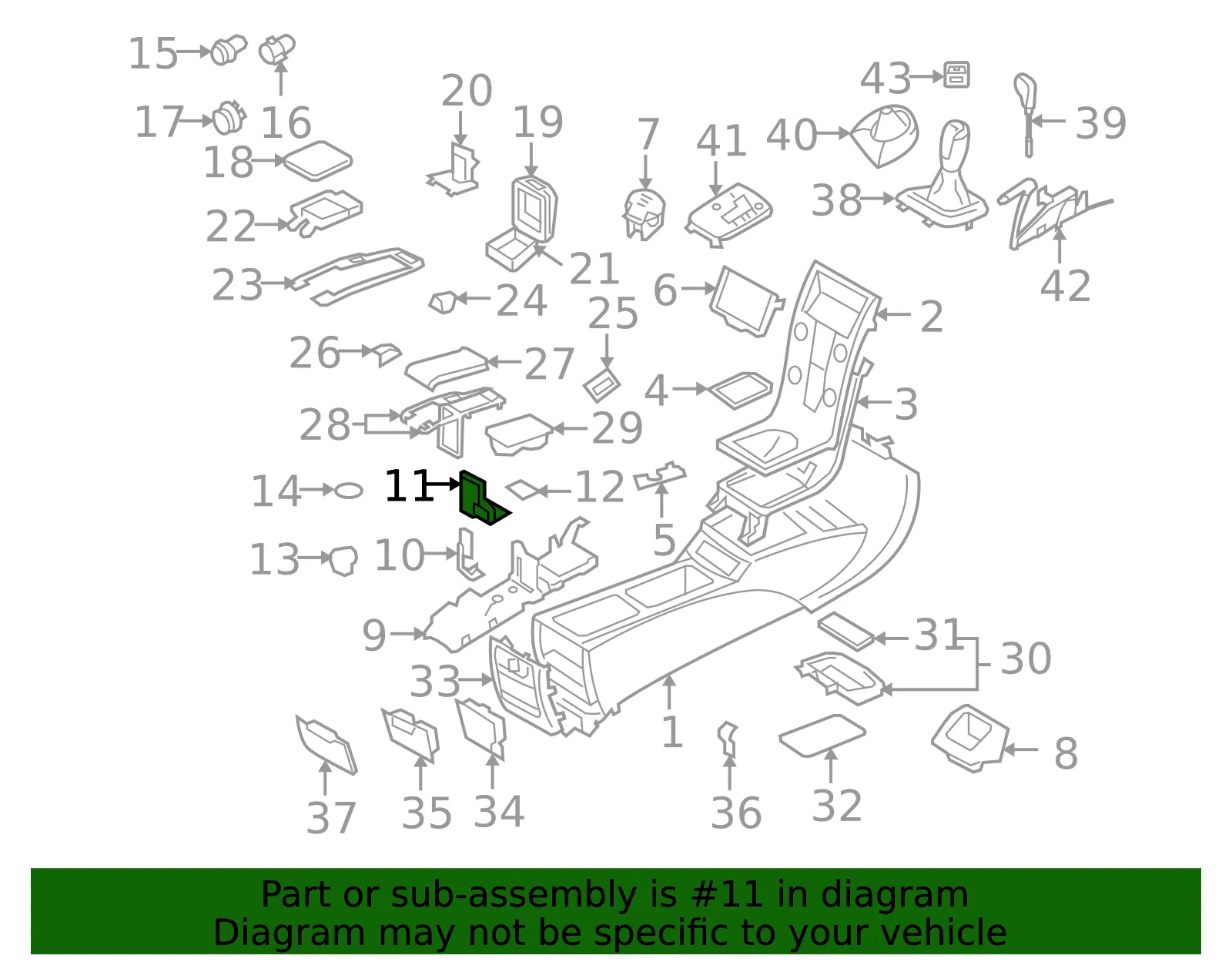 Console Trim Panel Cap - Volvo (31267076) - view 3