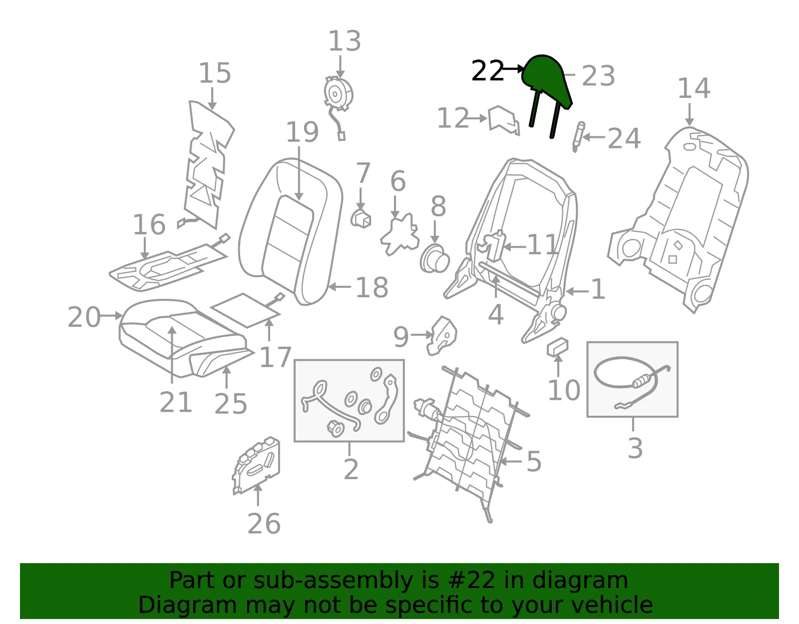 Headrest Cushion - Volvo (31284025) - view 2