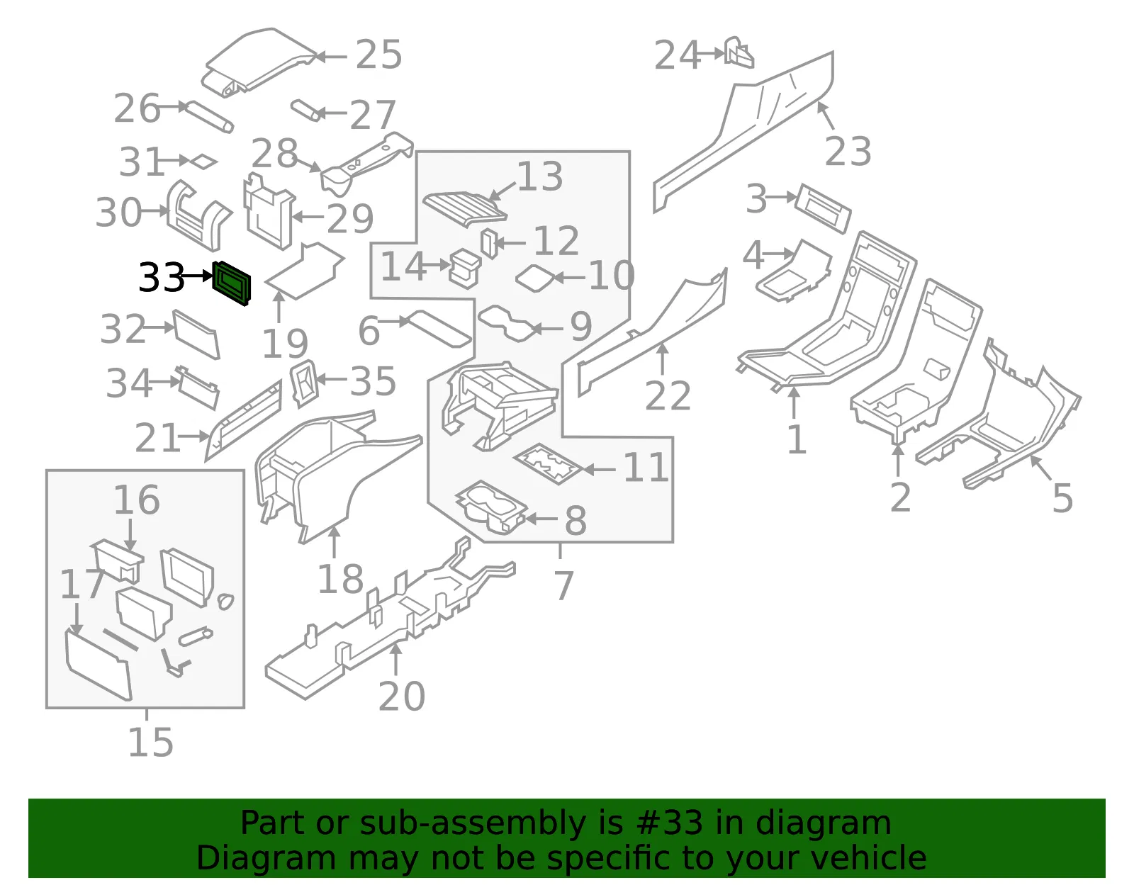 Console Trim Panel Clip - Volvo (31291155) - view 2