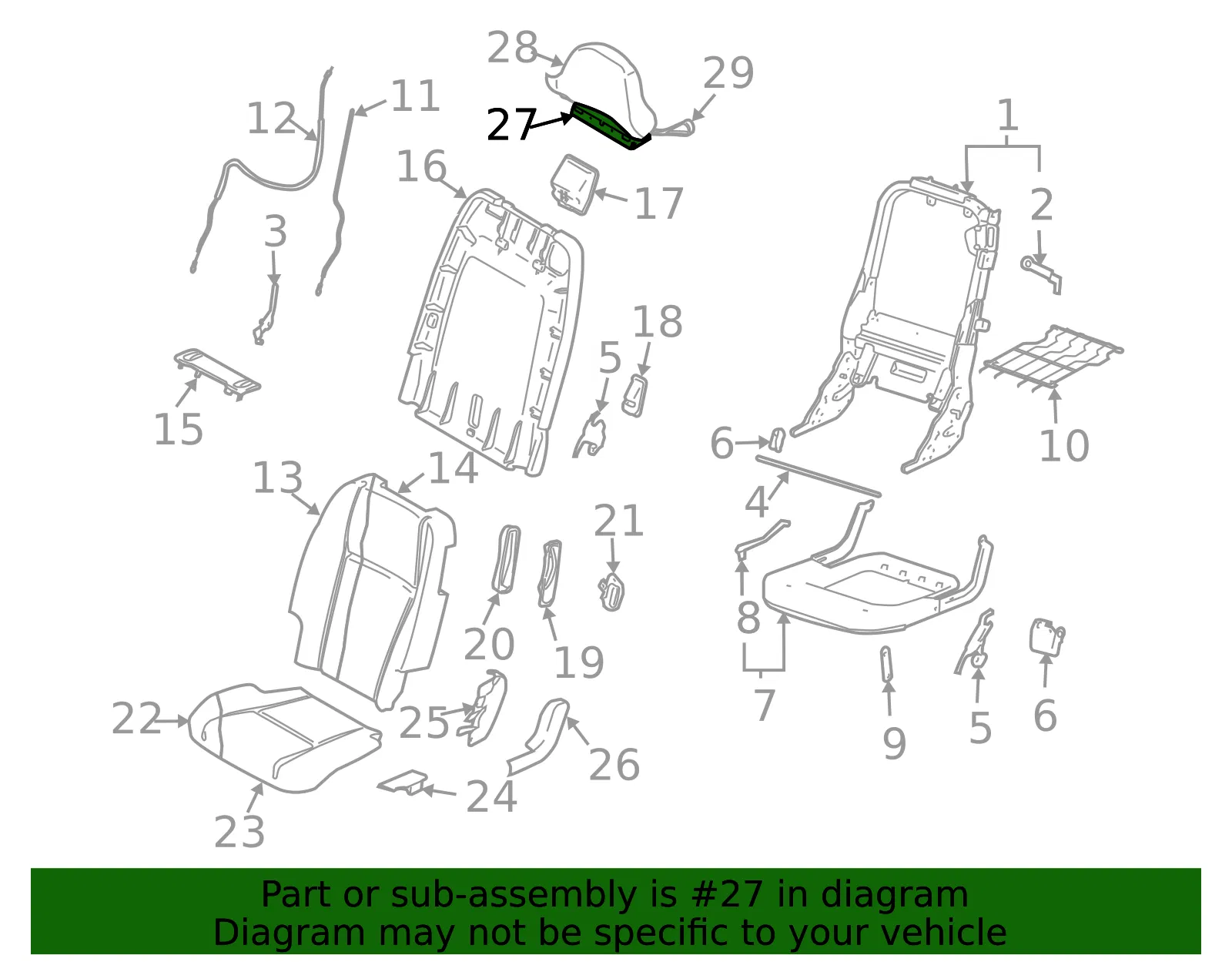 Headrest Pad - Volvo (31305475) - view 2