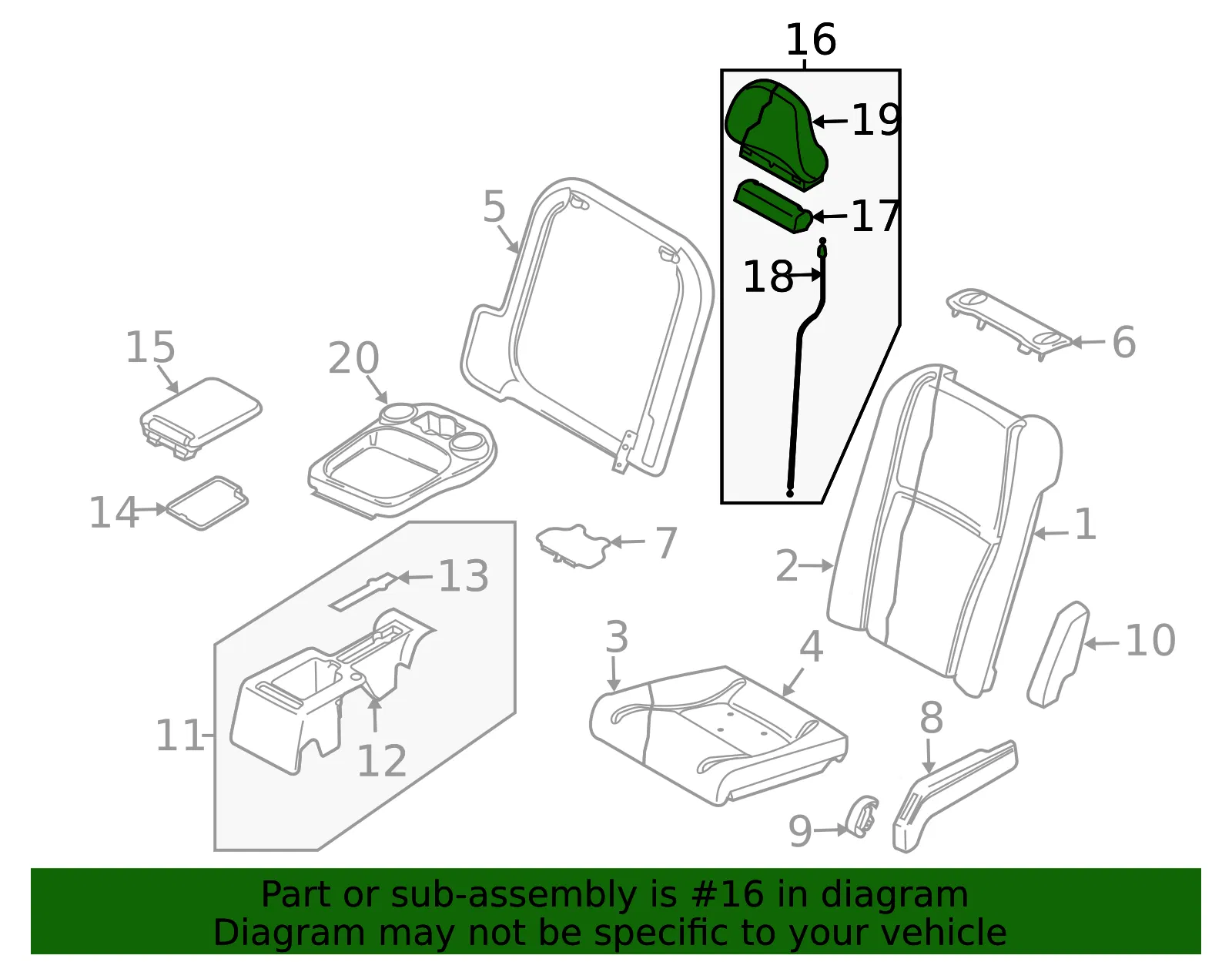 Headrest Pad - Volvo (31305479) - view 2