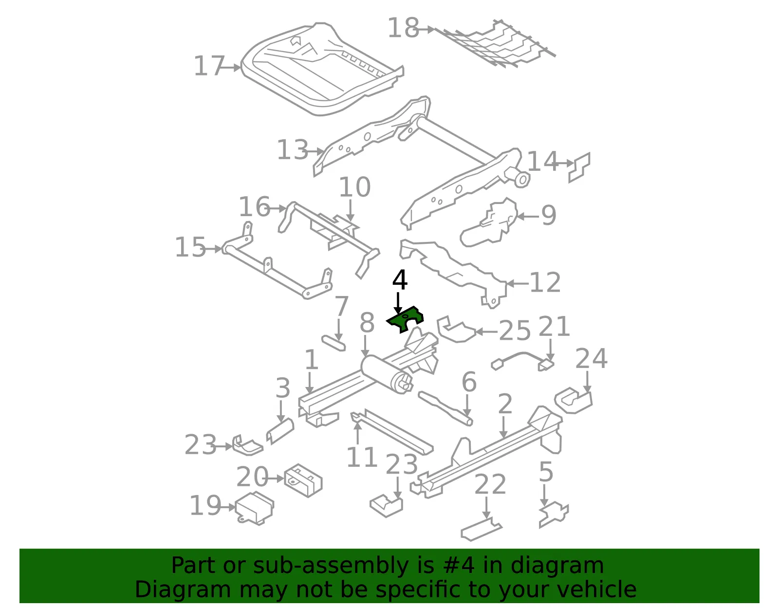 Seat Track Bracket - Volvo (31306429) - view 2