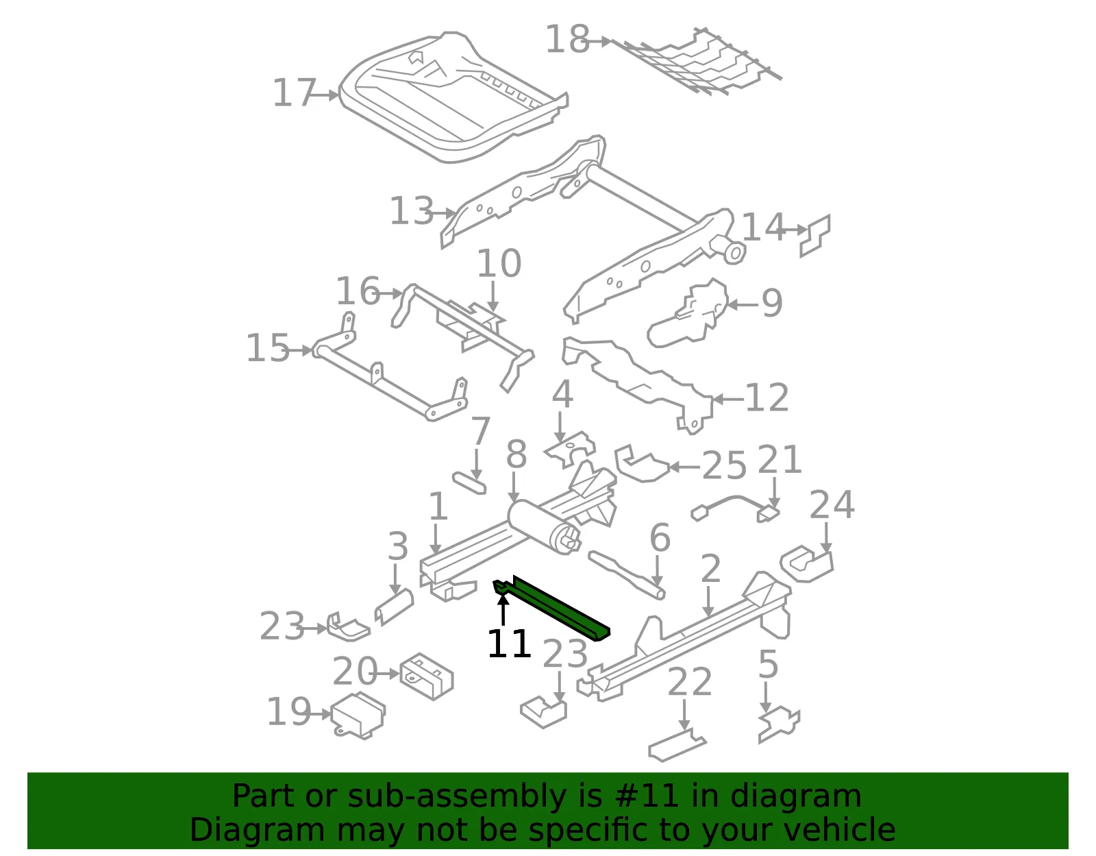 Cushion Frame Rear Bracket - Volvo (31306431) - view 2