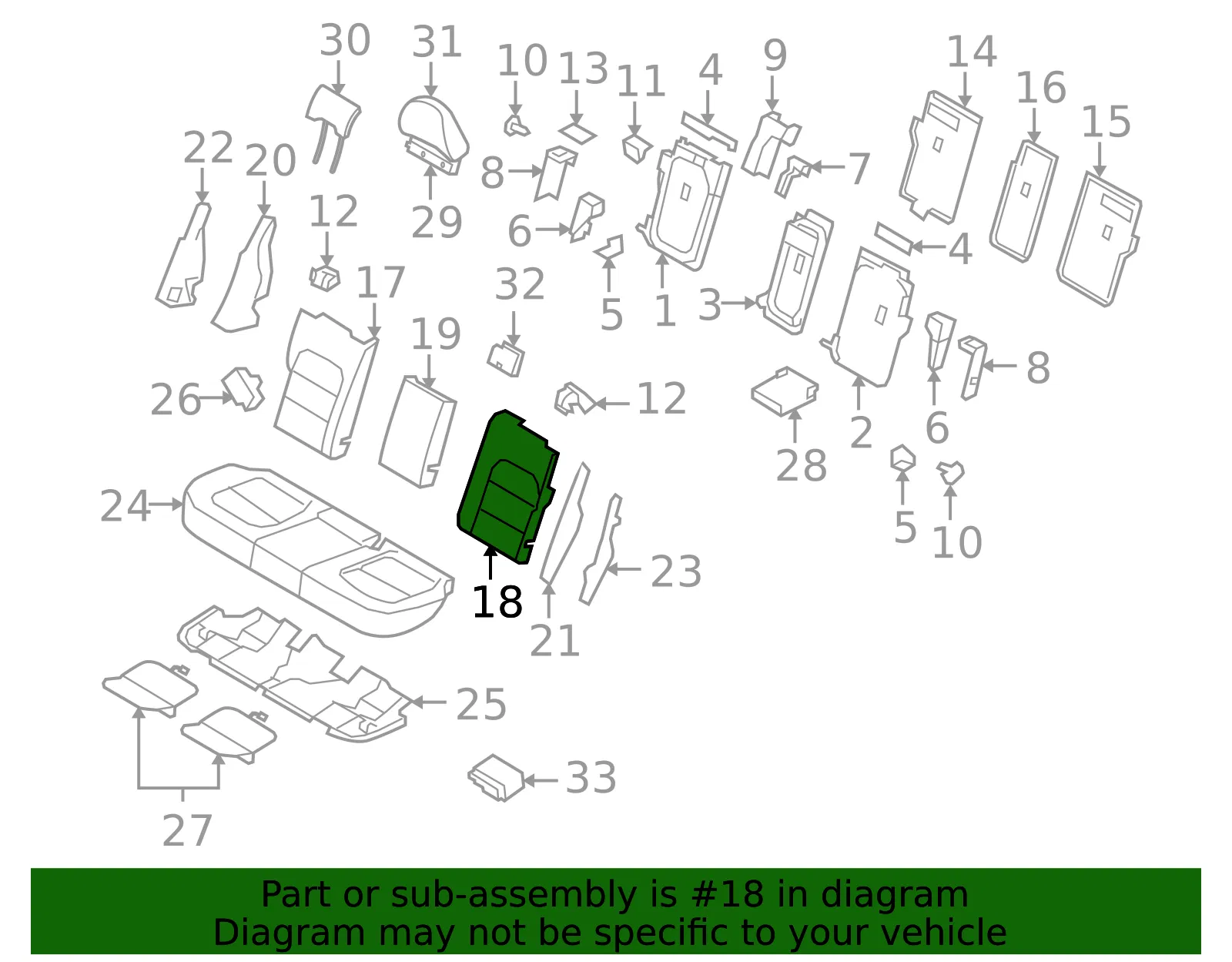 Seat Back Cushion - Volvo (31306503) - view 2