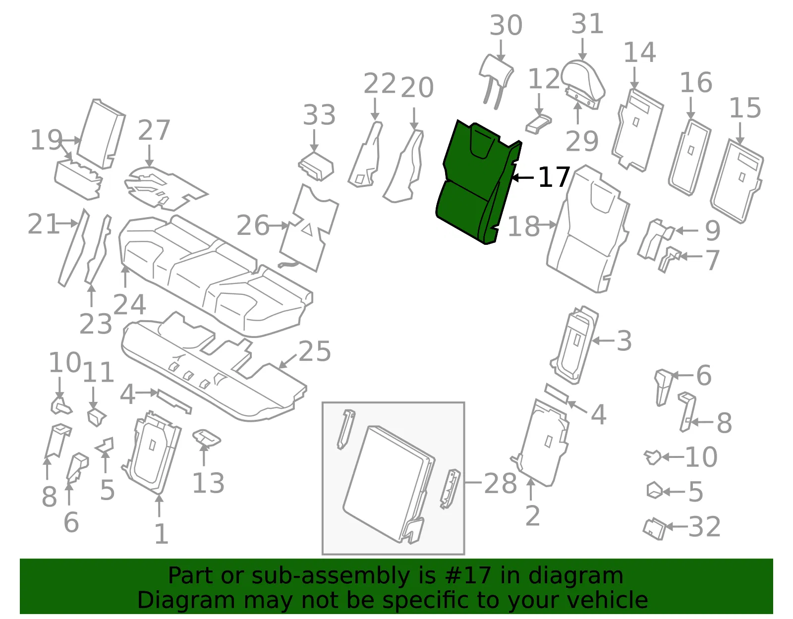 Seat Back Cushion - Volvo (31306506) - view 2