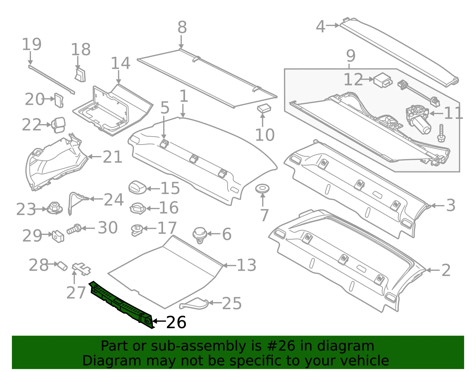 Rear Body Panel Trim Panel - Volvo (31307102) - view 3