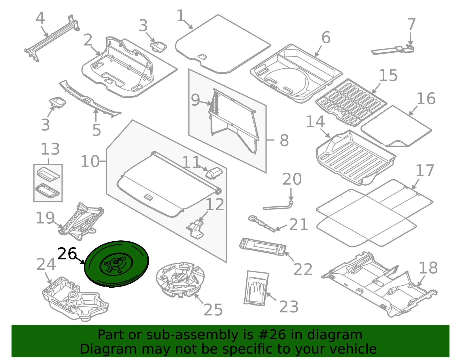 Floor Storage Compartment Lid - Volvo (31329769) - view 2