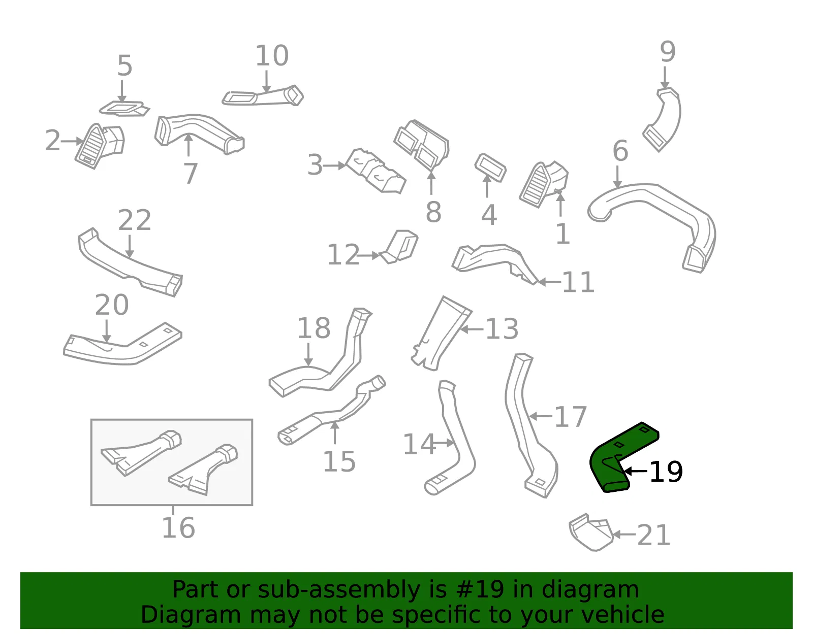 Instrument Panel Air Duct - Volvo (31332066) - view 2