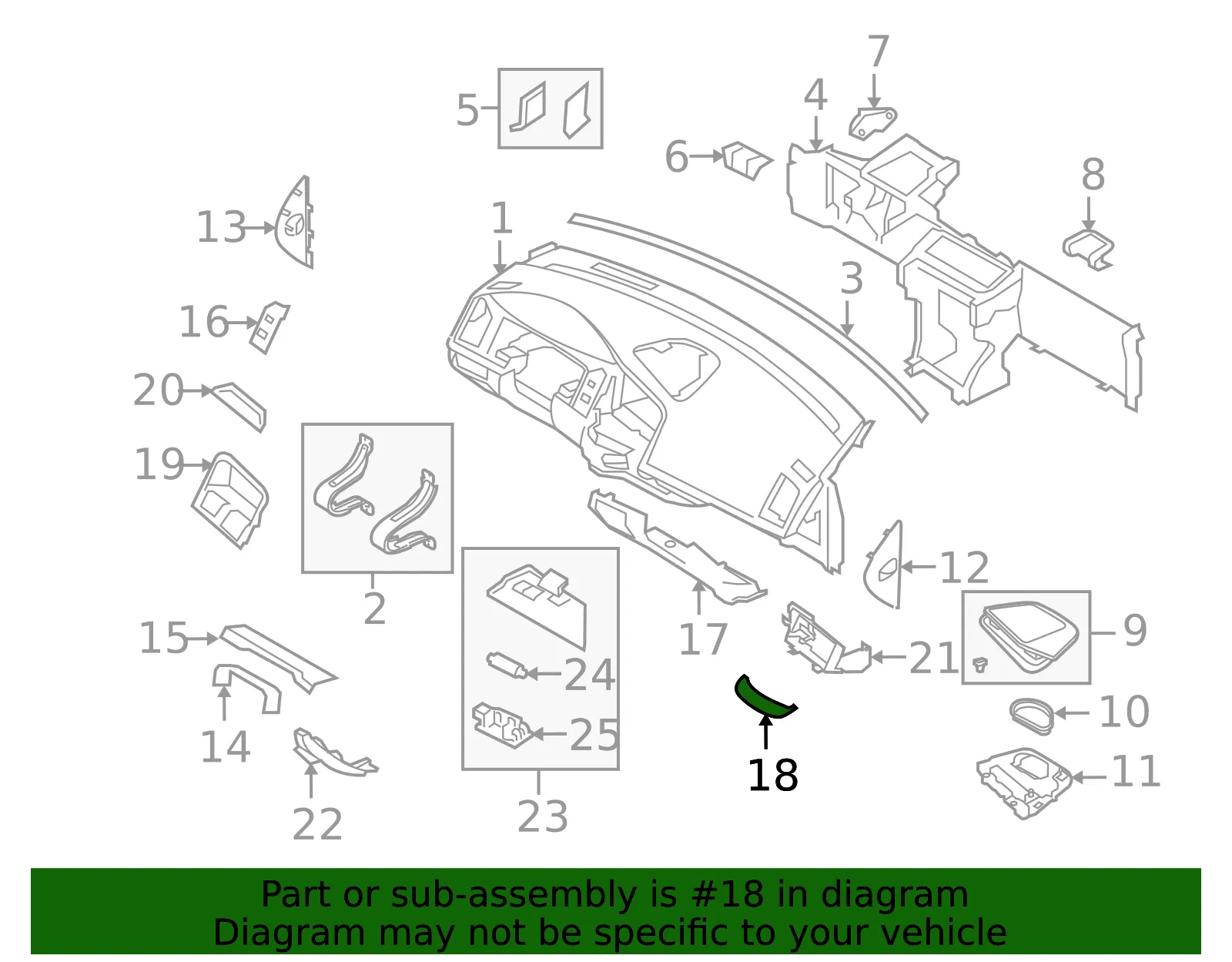 Instrument Panel Cover - Volvo (31332645) - view 2