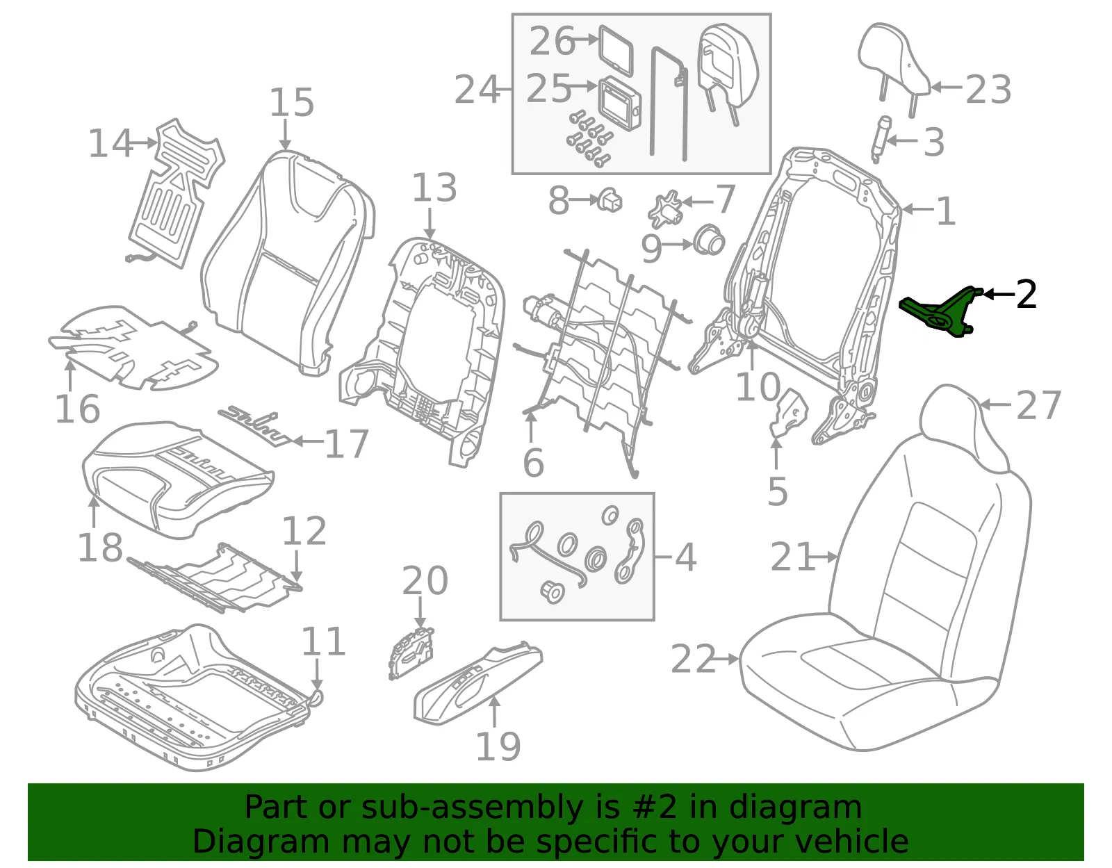 Seat Back Frame Bracket - Volvo (31348136) - view 2