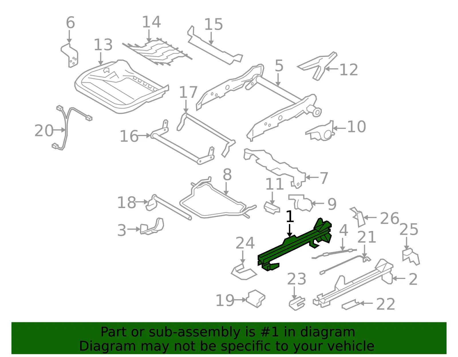 Seat Track - Volvo (31348684) - view 2