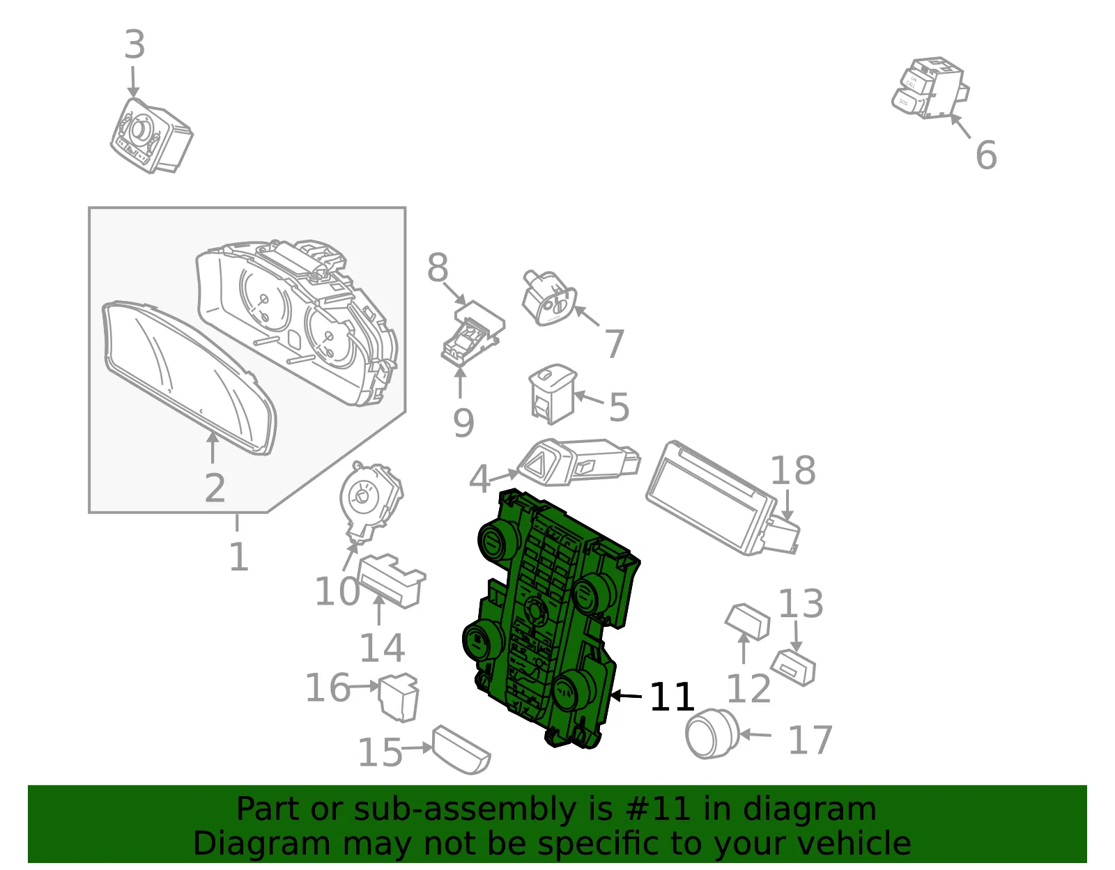 Dash Control Unit - Volvo (31350134) - view 2