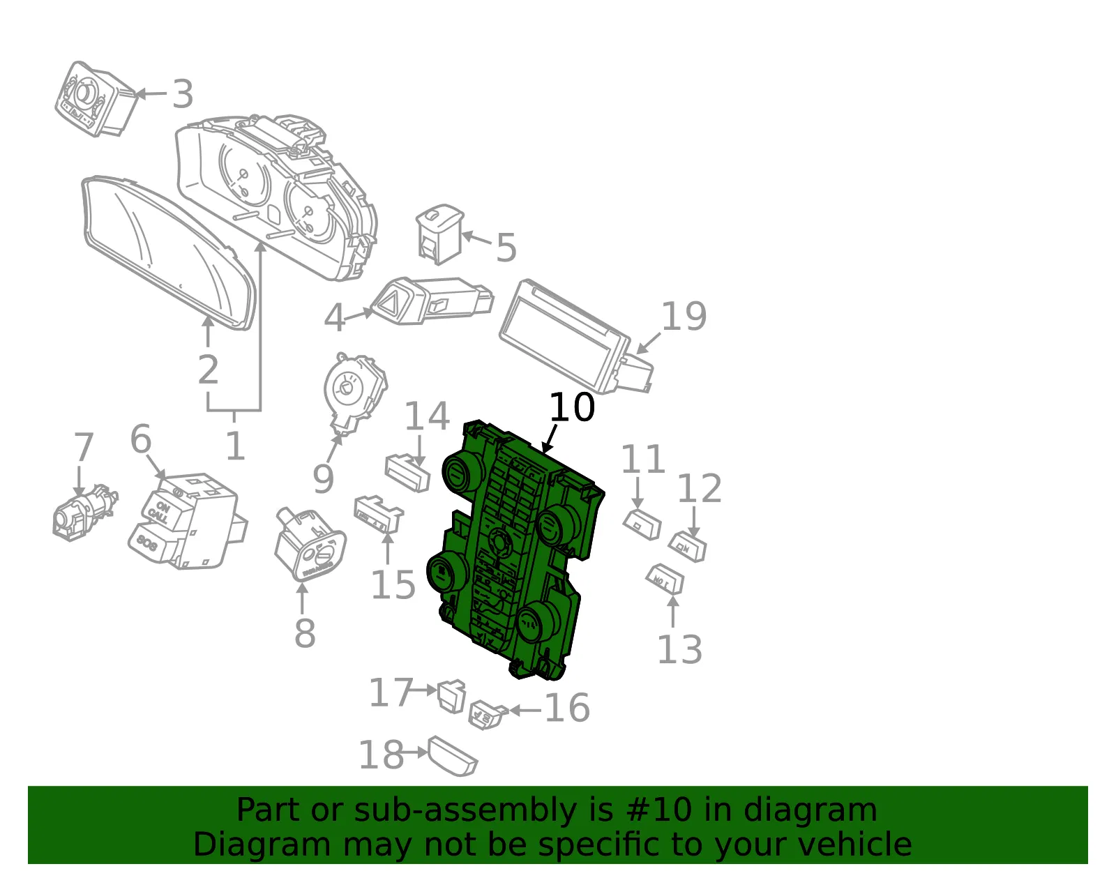 Dash Control Unit - Volvo (31350136) - view 2