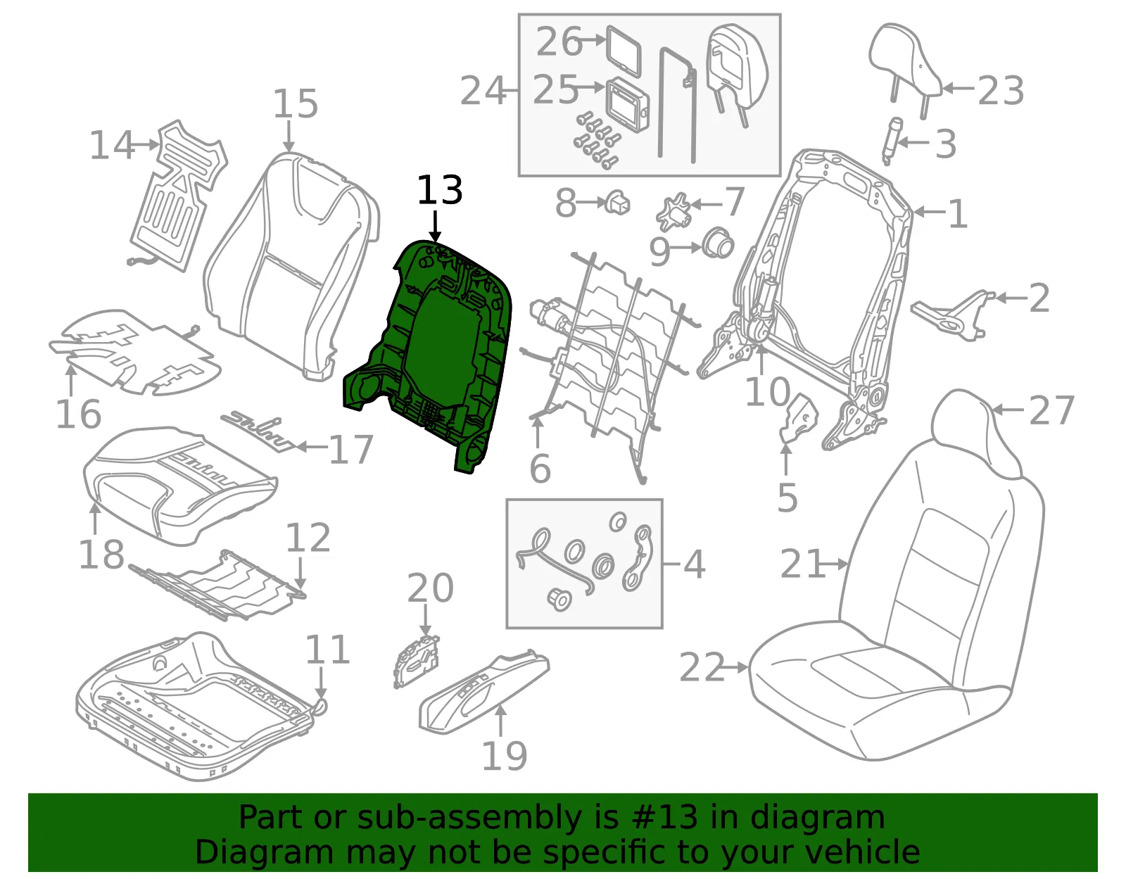 Seat Back Panel - Volvo (31351494) - view 2