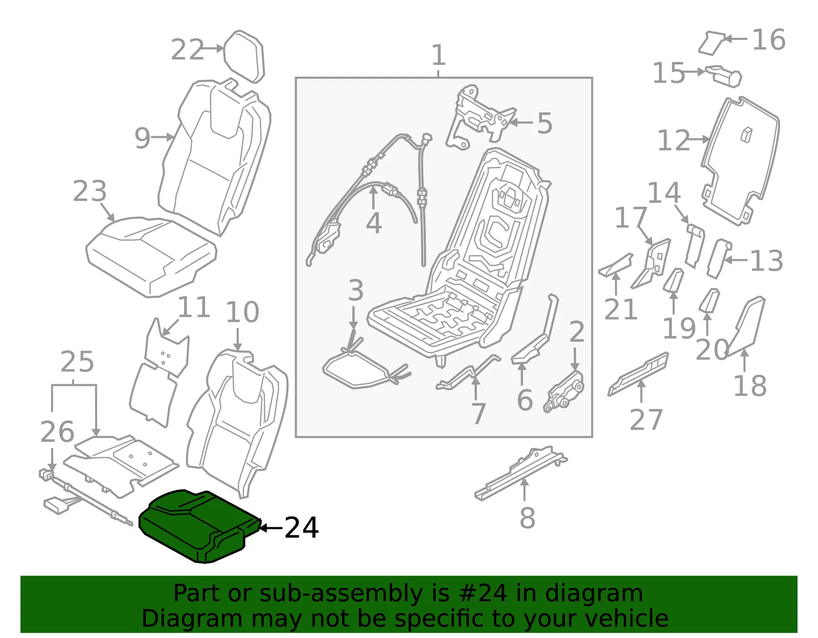 Seat Cushion Pad - Volvo (31351813) - view 2