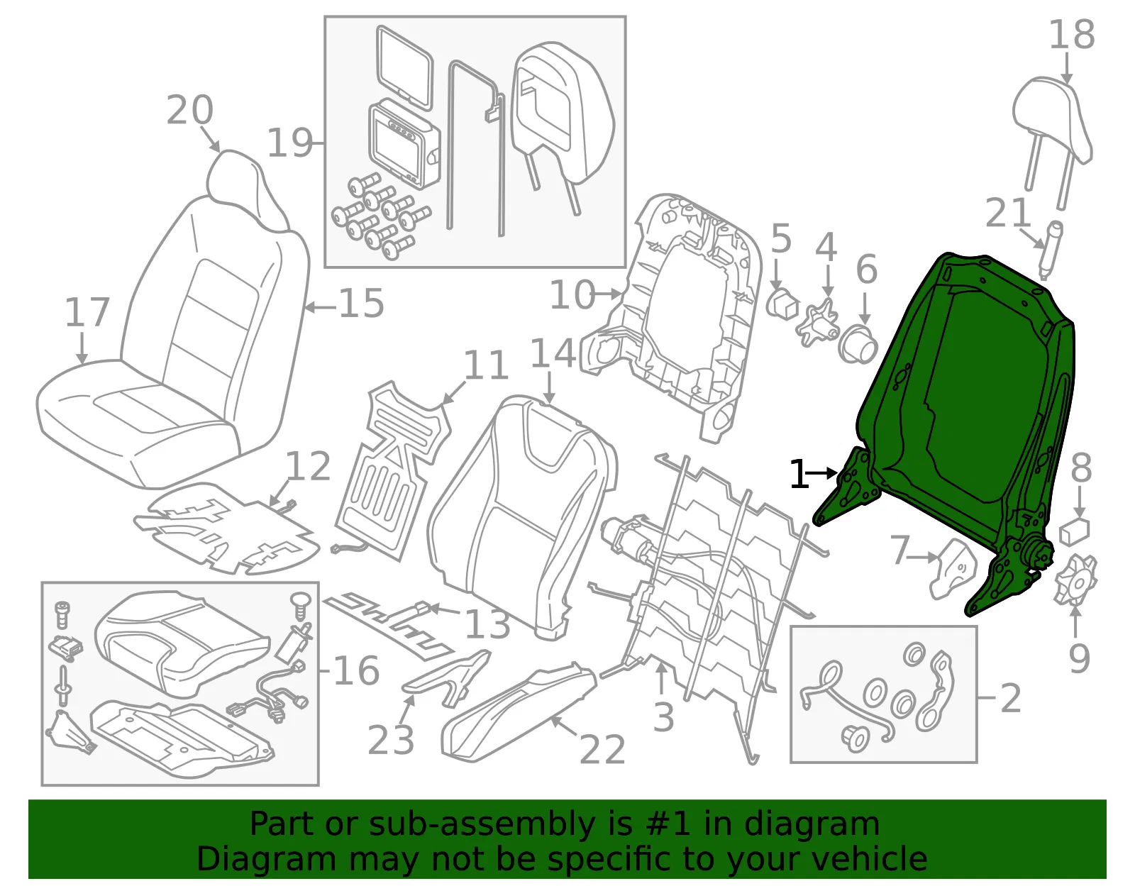 Seat Back Frame - Volvo (31363804) - view 2