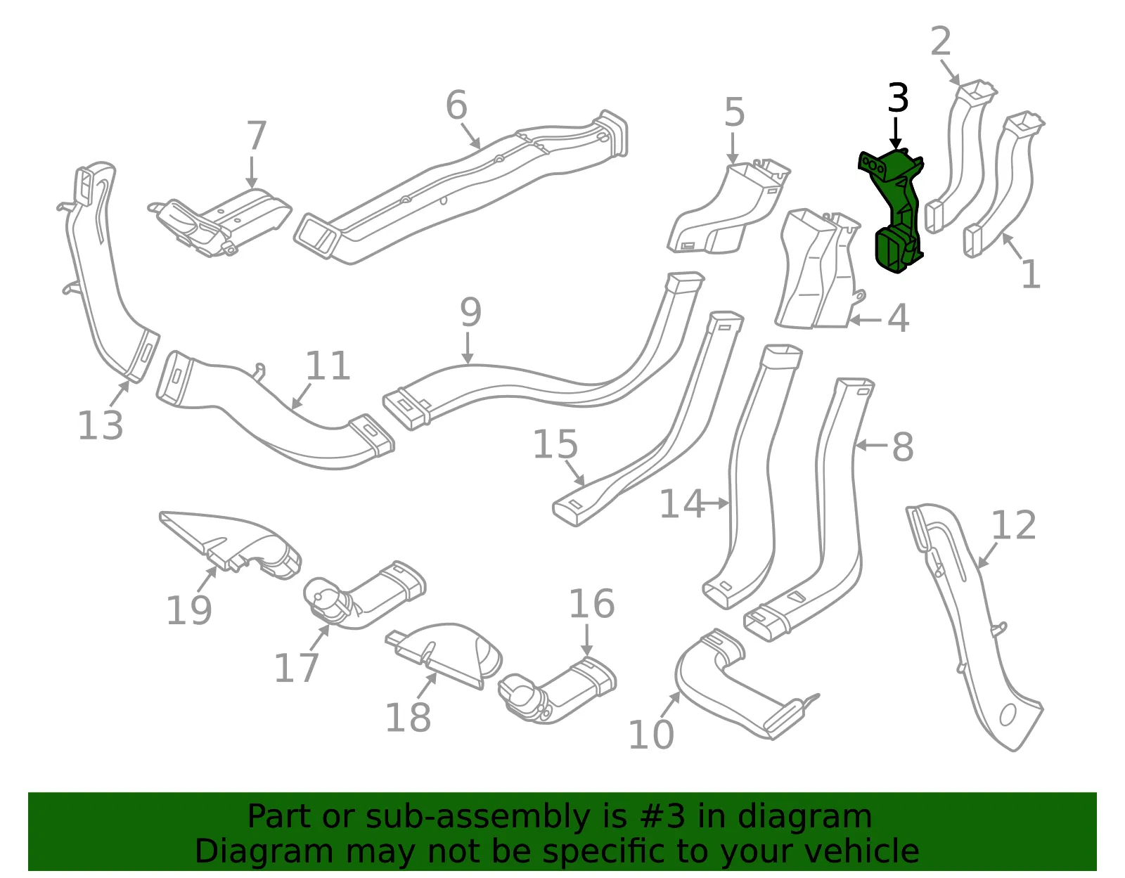 Instrument Panel Air Duct Bracket - Volvo (31363978) - view 2