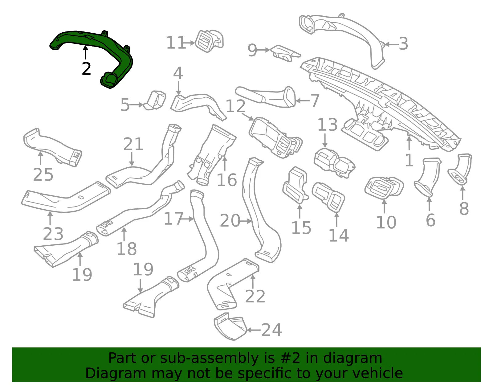 Instrument Panel Air Duct - Volvo (31365230) - view 2