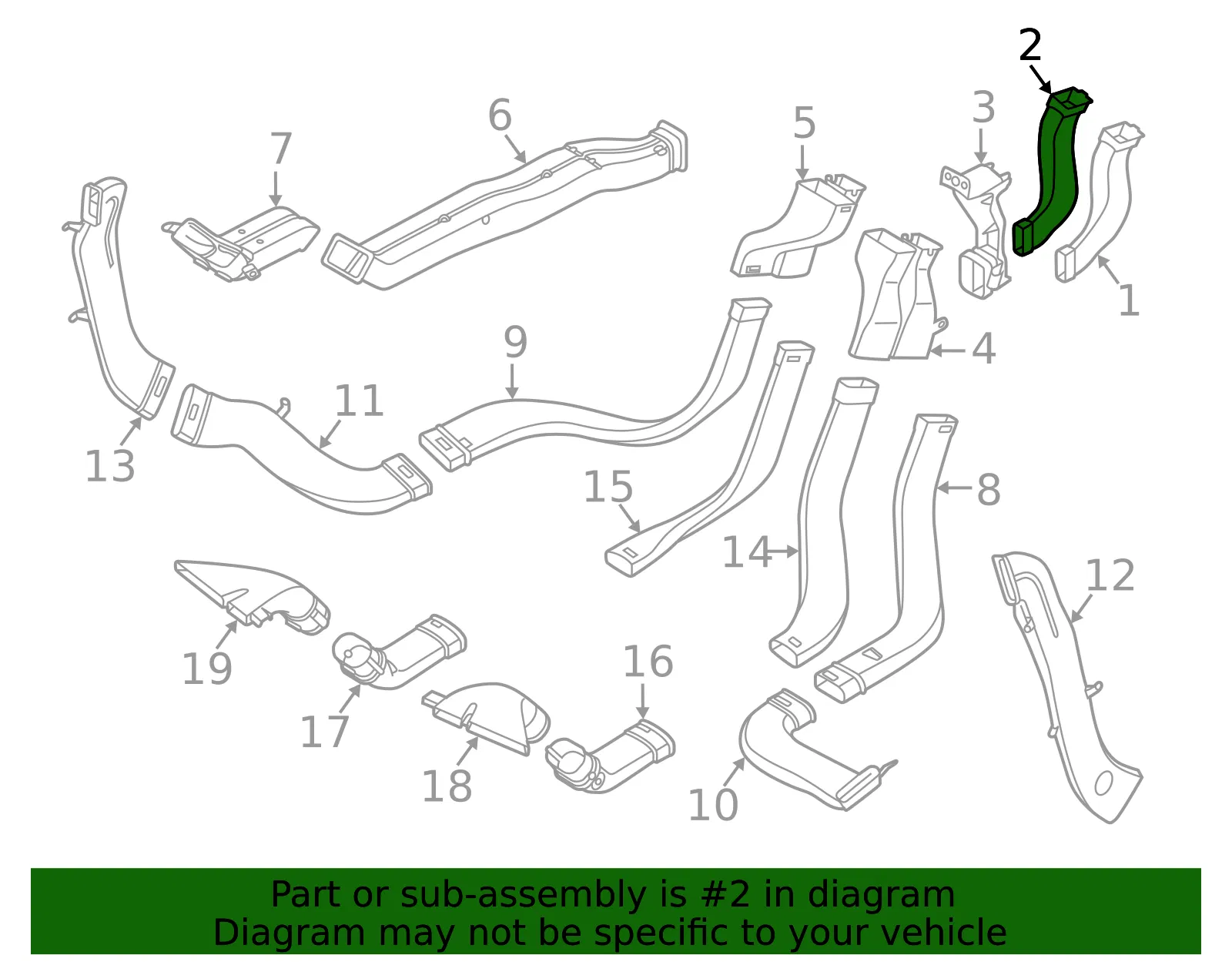 Instrument Panel Air Duct - Volvo (31366415) - view 2