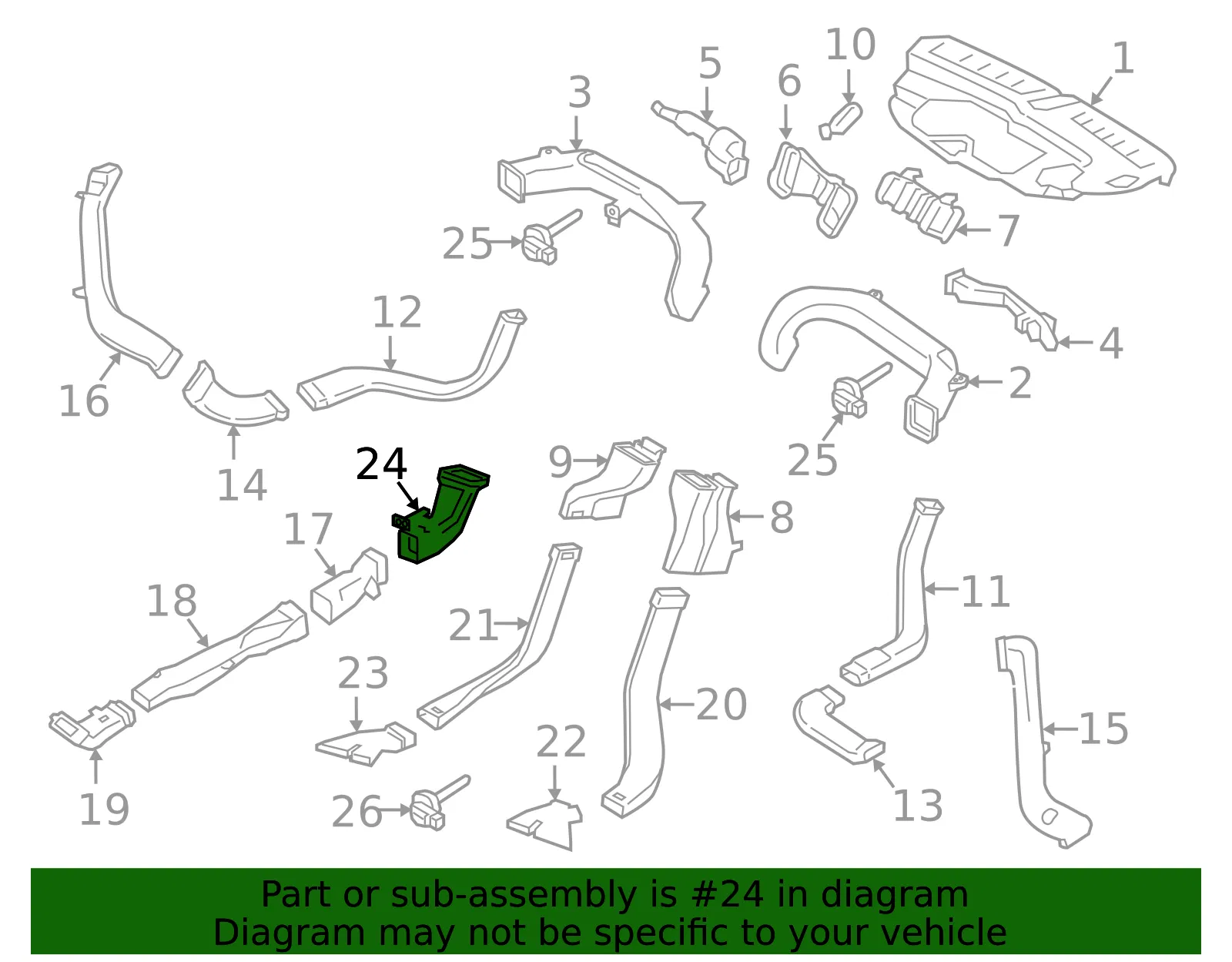 Instrument Panel Air Duct Bracket - Volvo (31366576) - view 2