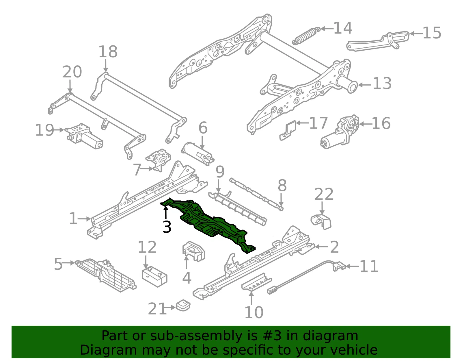 Seat Track Bracket - Volvo (31366767) - view 2