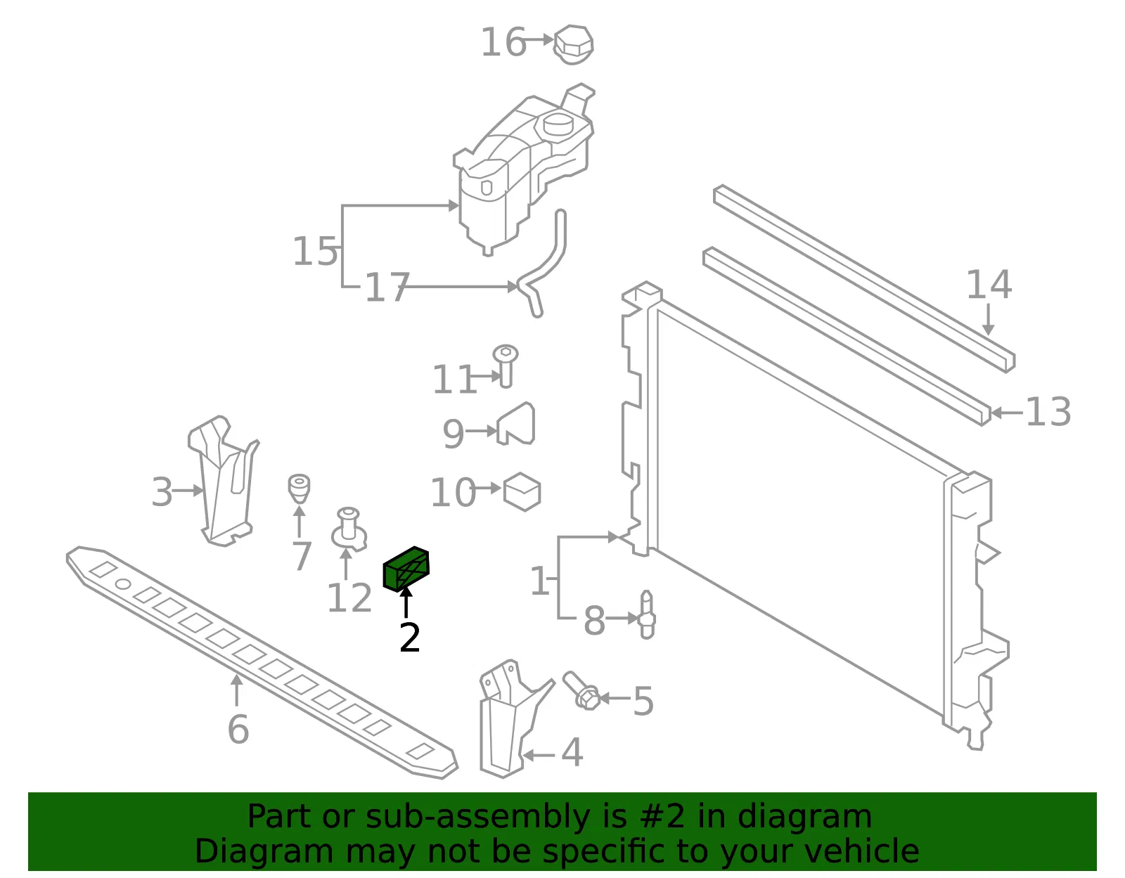 Radiator Cushion - Volvo (31368196) - view 2