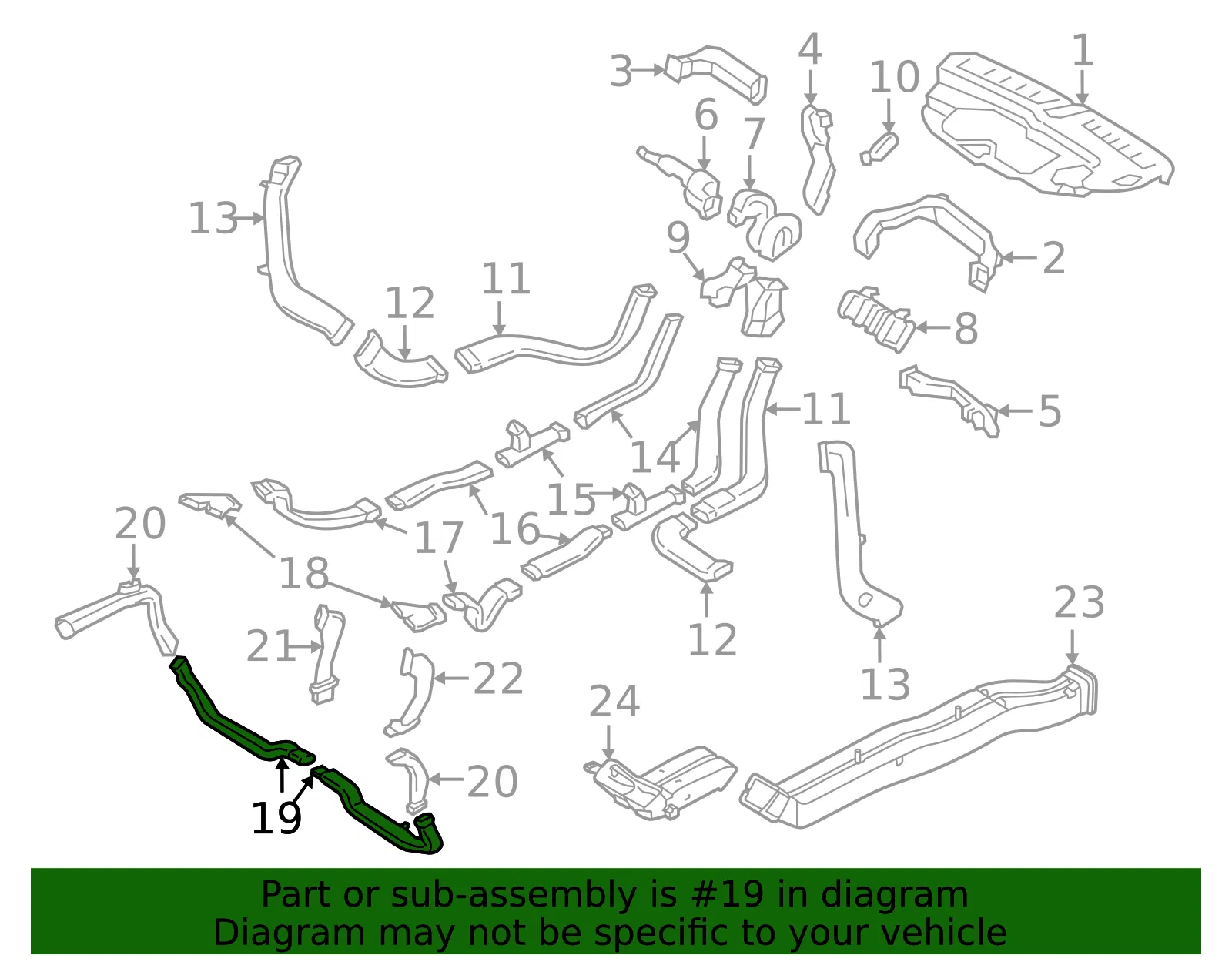 Instrument Panel Air Duct - Volvo (31369404) - view 2