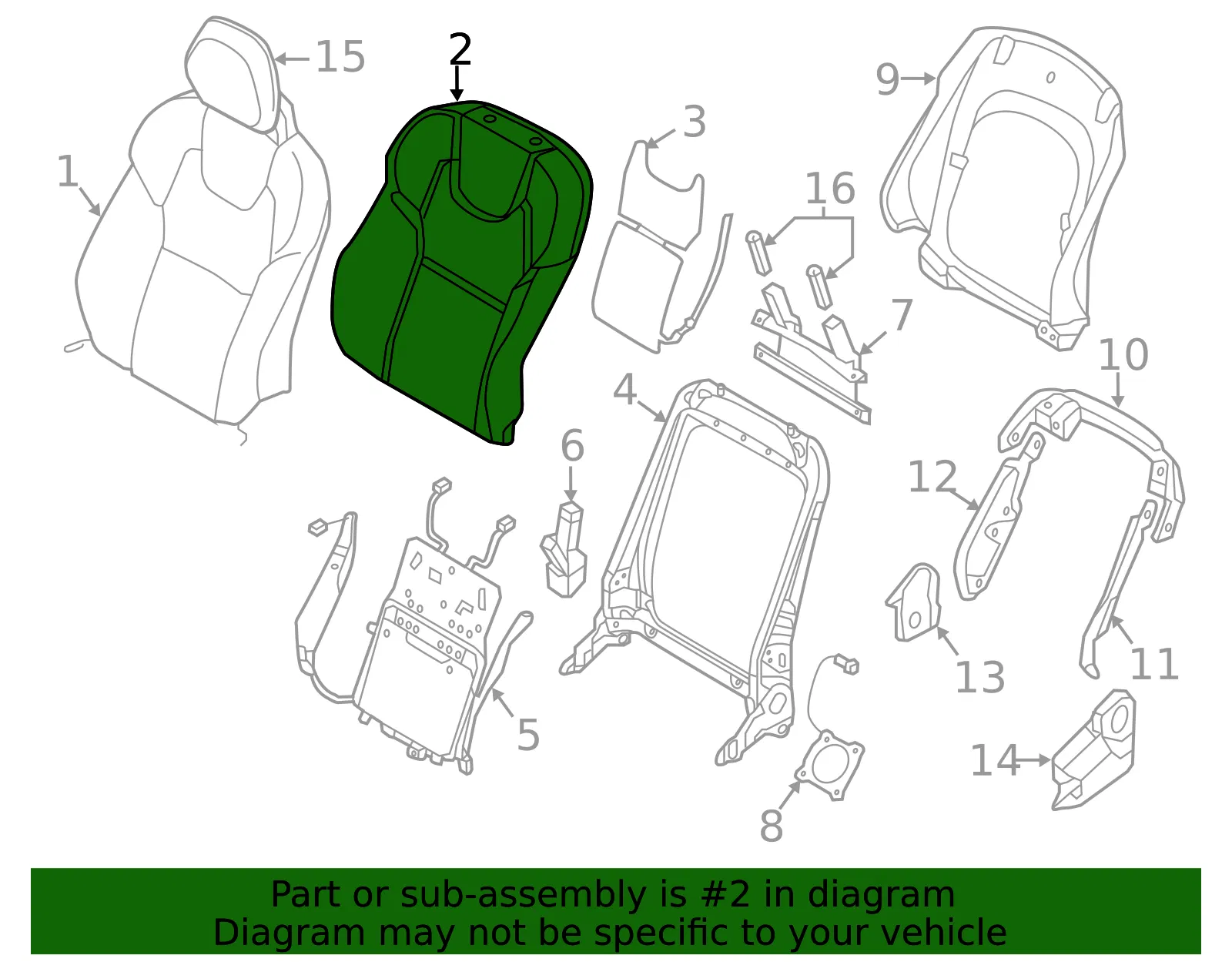 Seat Back Pad - Volvo (31377310) - view 2