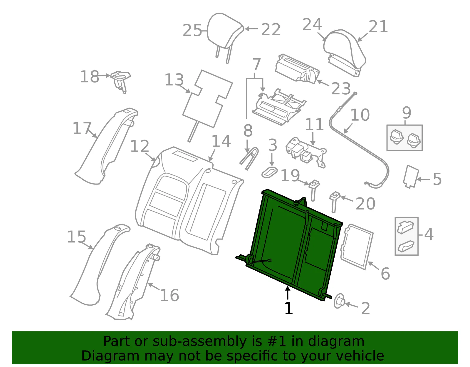Seat Back Frame - Volvo (31379075) - view 2
