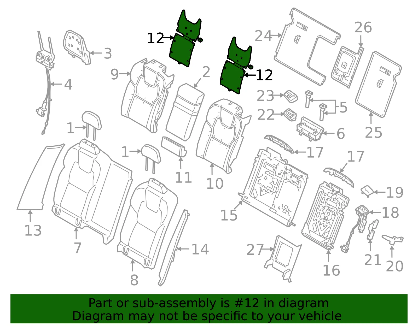 Seat Back Heater - Volvo (31379143) - view 2