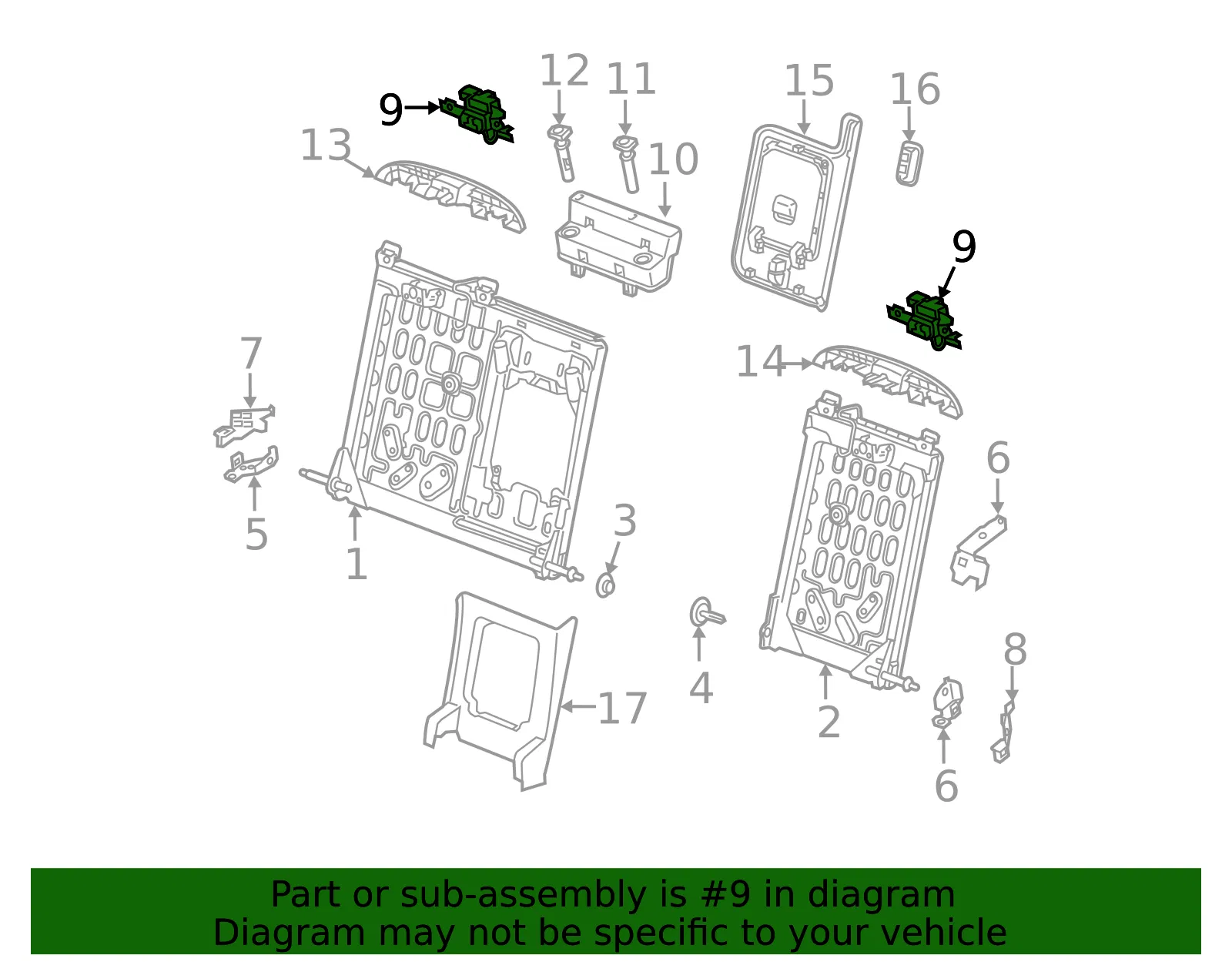 Seat Back Lock - Volvo (31379169) - view 2
