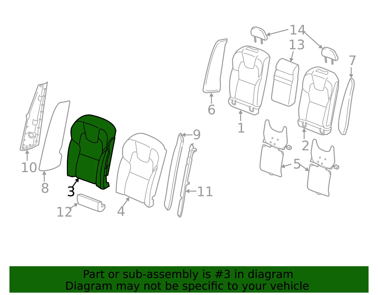 Seat Back Pad - Volvo (31379217) - view 2