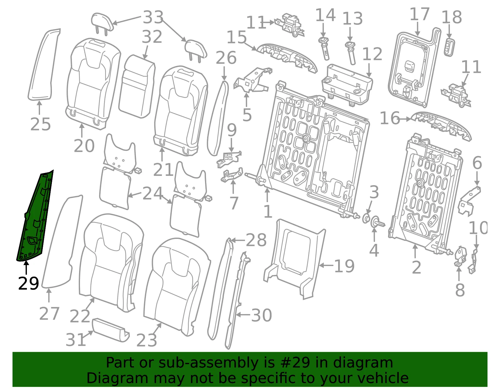 Seat Trim Panel - Volvo (31379225) - view 2