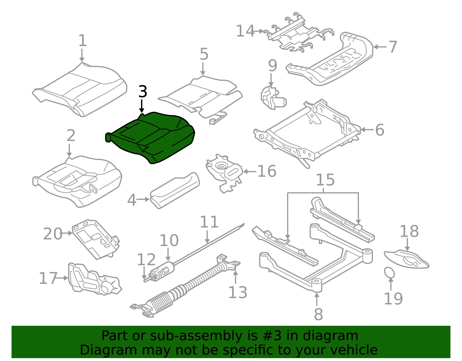 Seat Cushion Pad - Volvo (31379971) - view 2