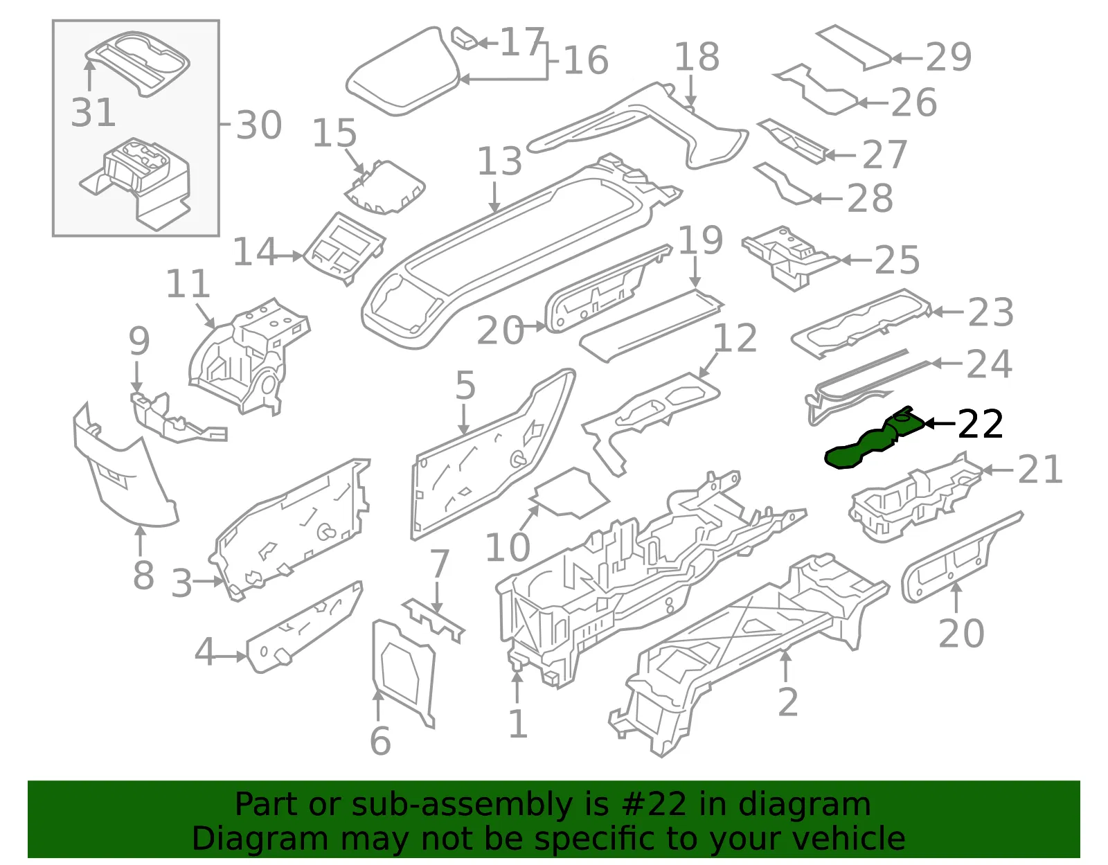 Cup Holder Mat - Volvo (31389090) - view 3