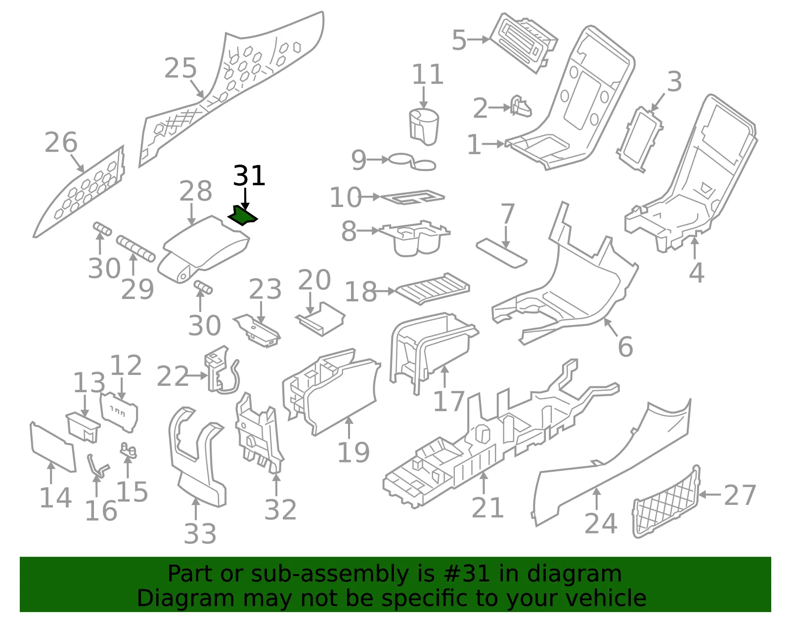 Console Lid Striker - Volvo (31389103) - view 3