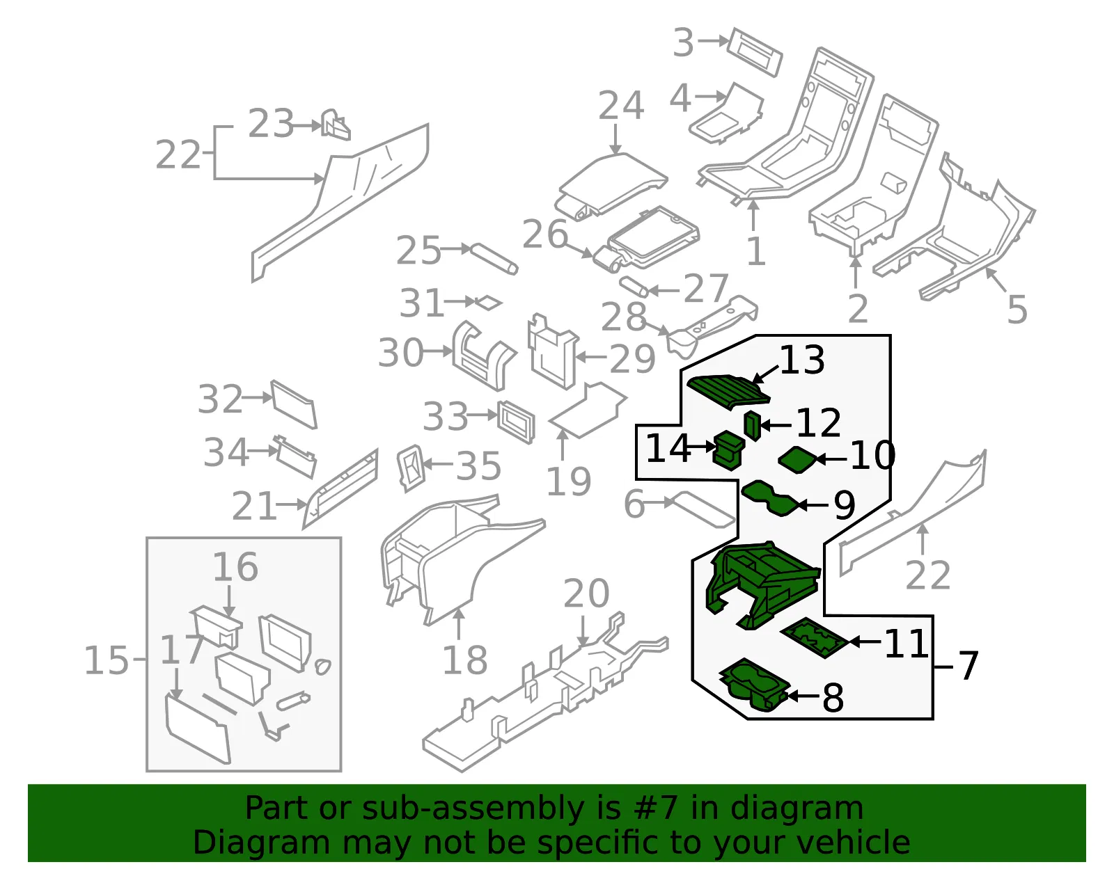 Cup Holder - Volvo (31403234) - view 2