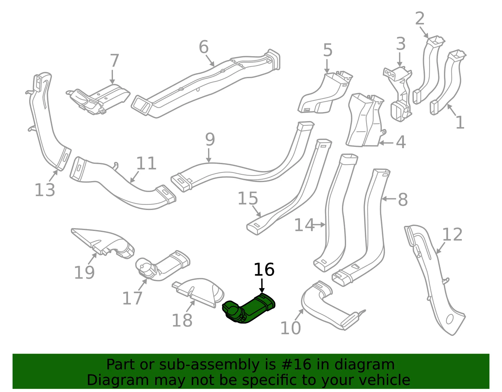 Instrument Panel Air Duct - Volvo (31407660) - view 2