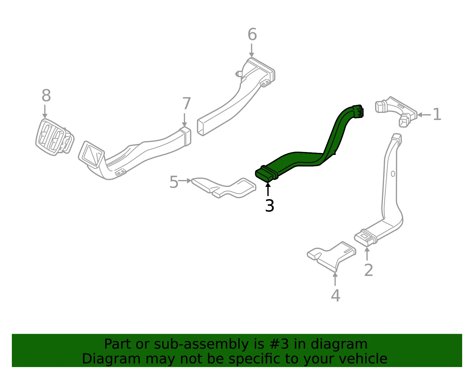 Instrument Panel Air Duct - Volvo (31407936) - view 2