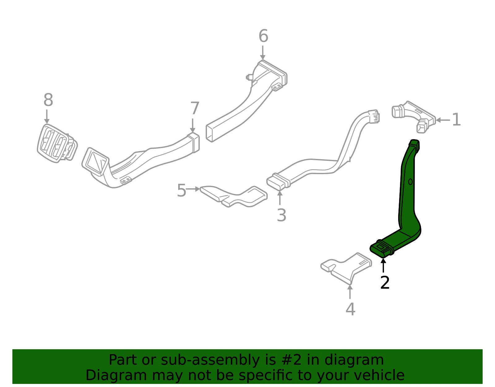 Instrument Panel Air Duct - Volvo (31407937) - view 2