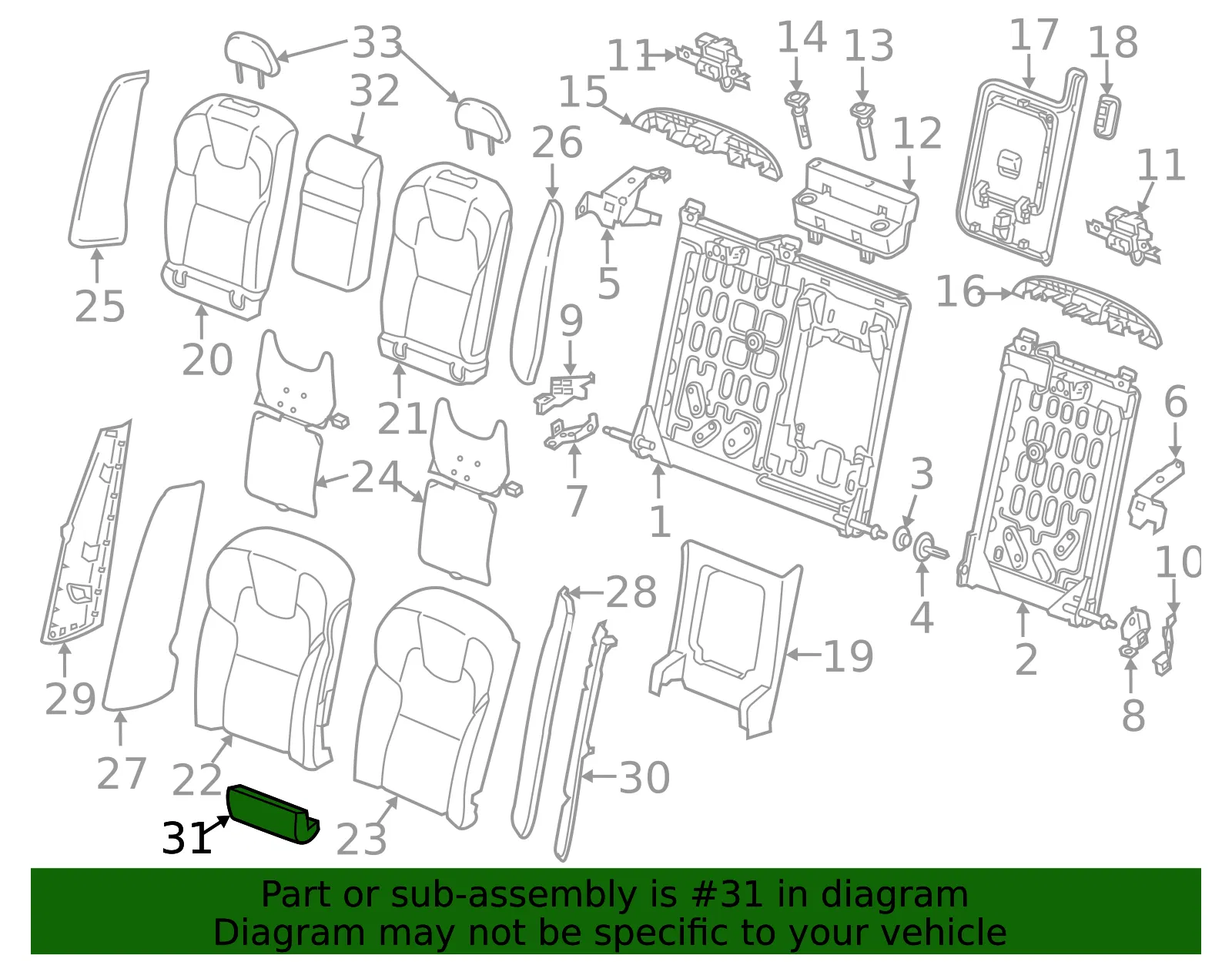Seat Back Cushion - Volvo (31410882) - view 2
