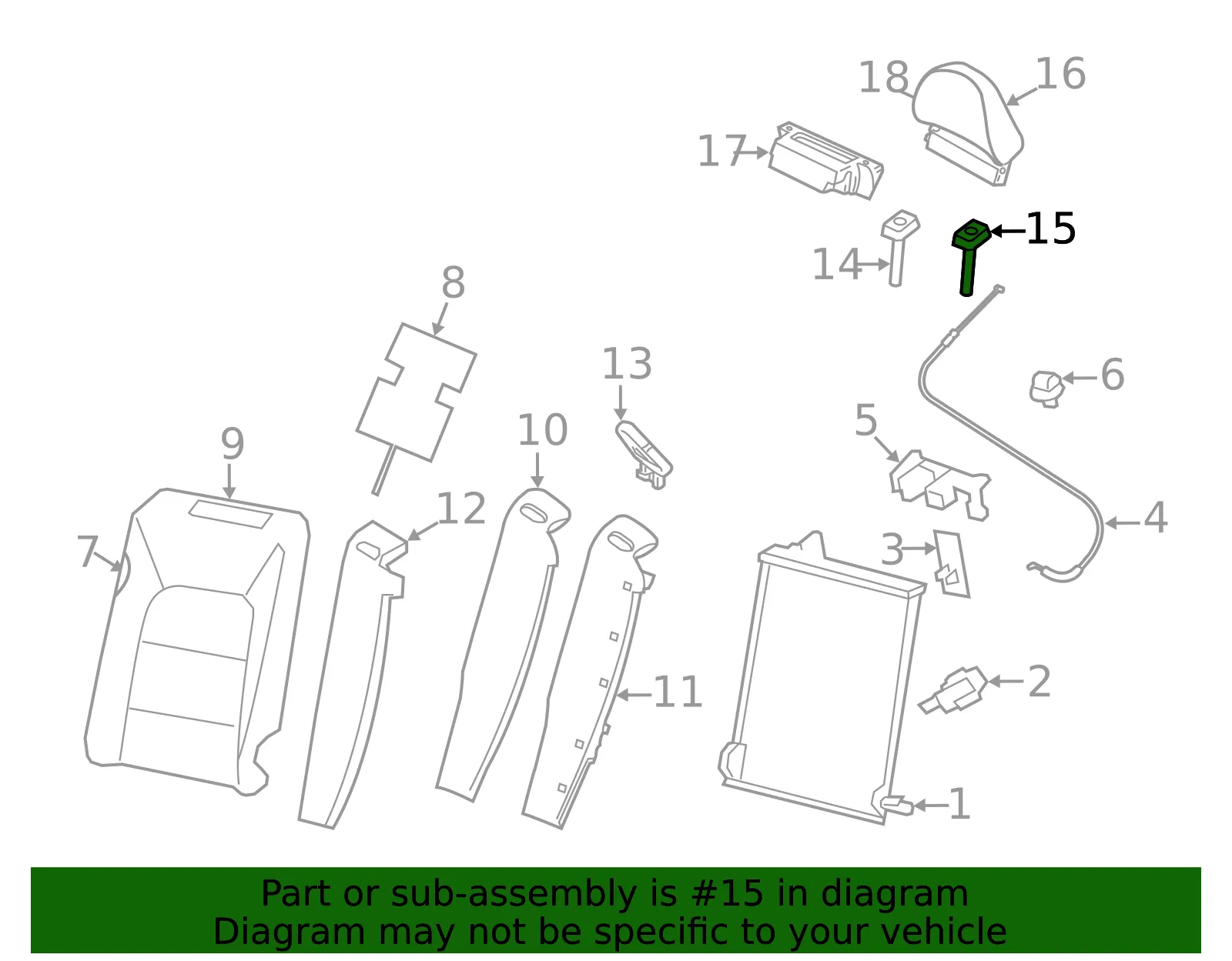 Headrest Guide - Passenger Side (RH) - Volvo (31413726) - view 2